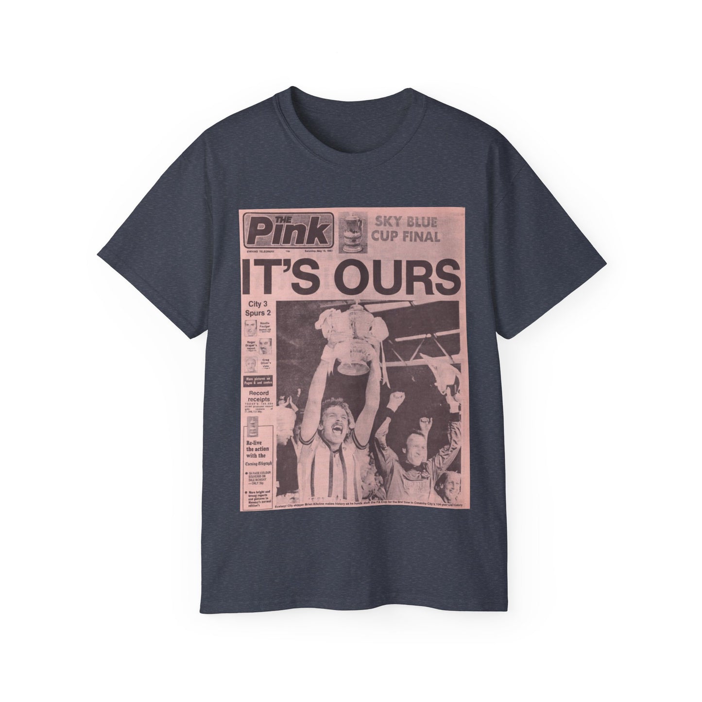 Coventry City Newspaper The Pink FA Cup Final 1987 Unisex Ultra Cotton Tee