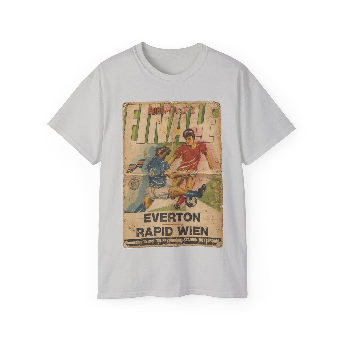 1985 European Cup Winners Cup Final Everton Rapid Vienna Poster Unisex Ultra Cotton Tee