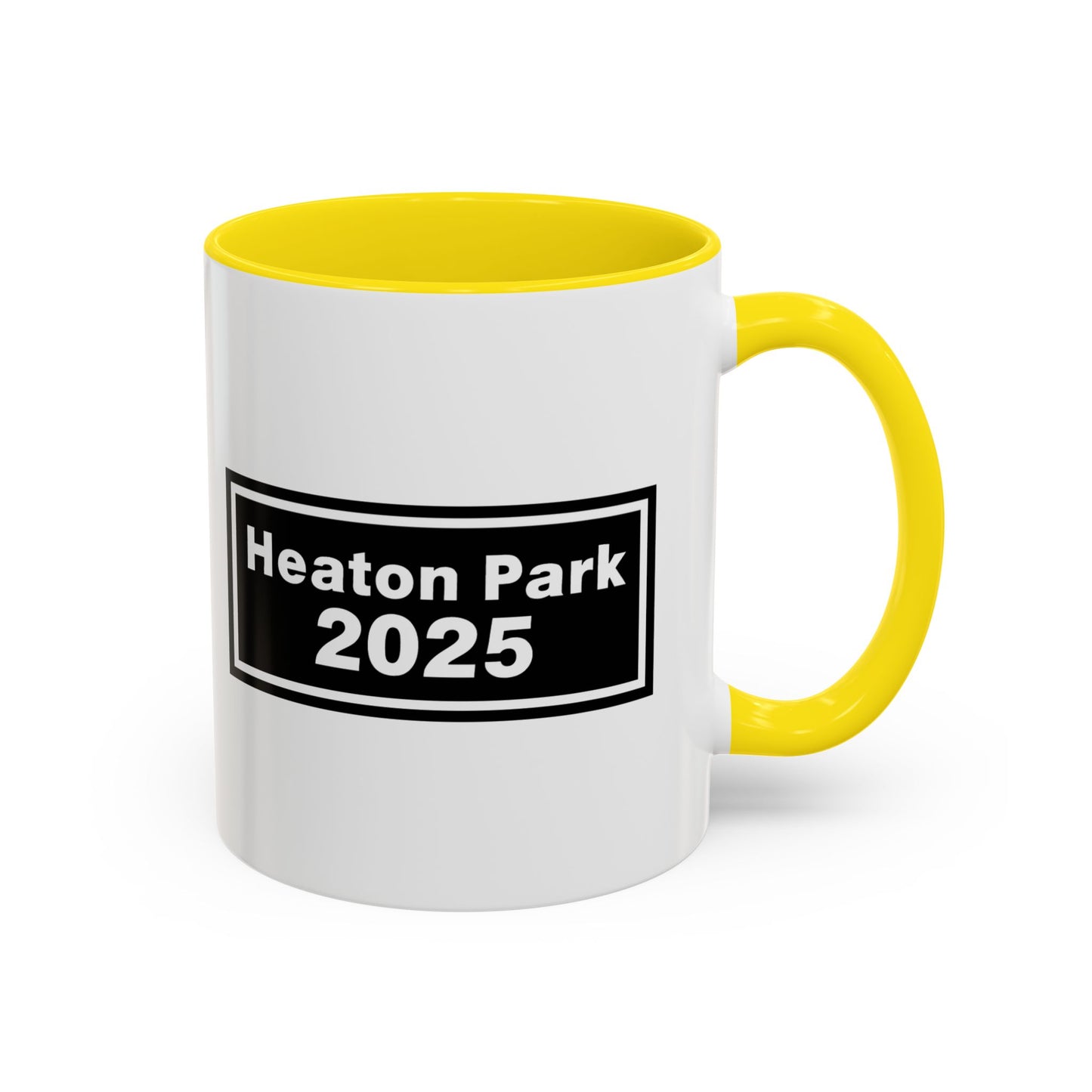 Heaton Park Celebration Mug - Black Accent Coffee Cup, Customizable Gifts, 2025 Graduation, Family Reunion, Unique Collectible