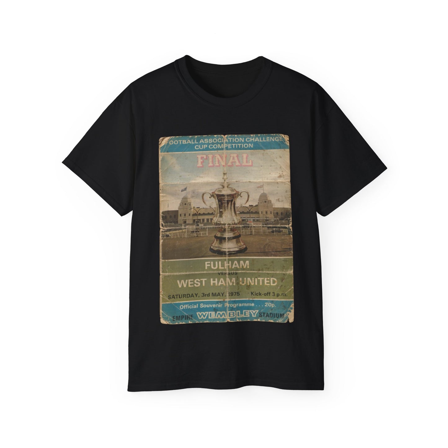 1975 FA Cup Final Programme Poster West Ham Fulham Unisex Ultra Cotton Tee