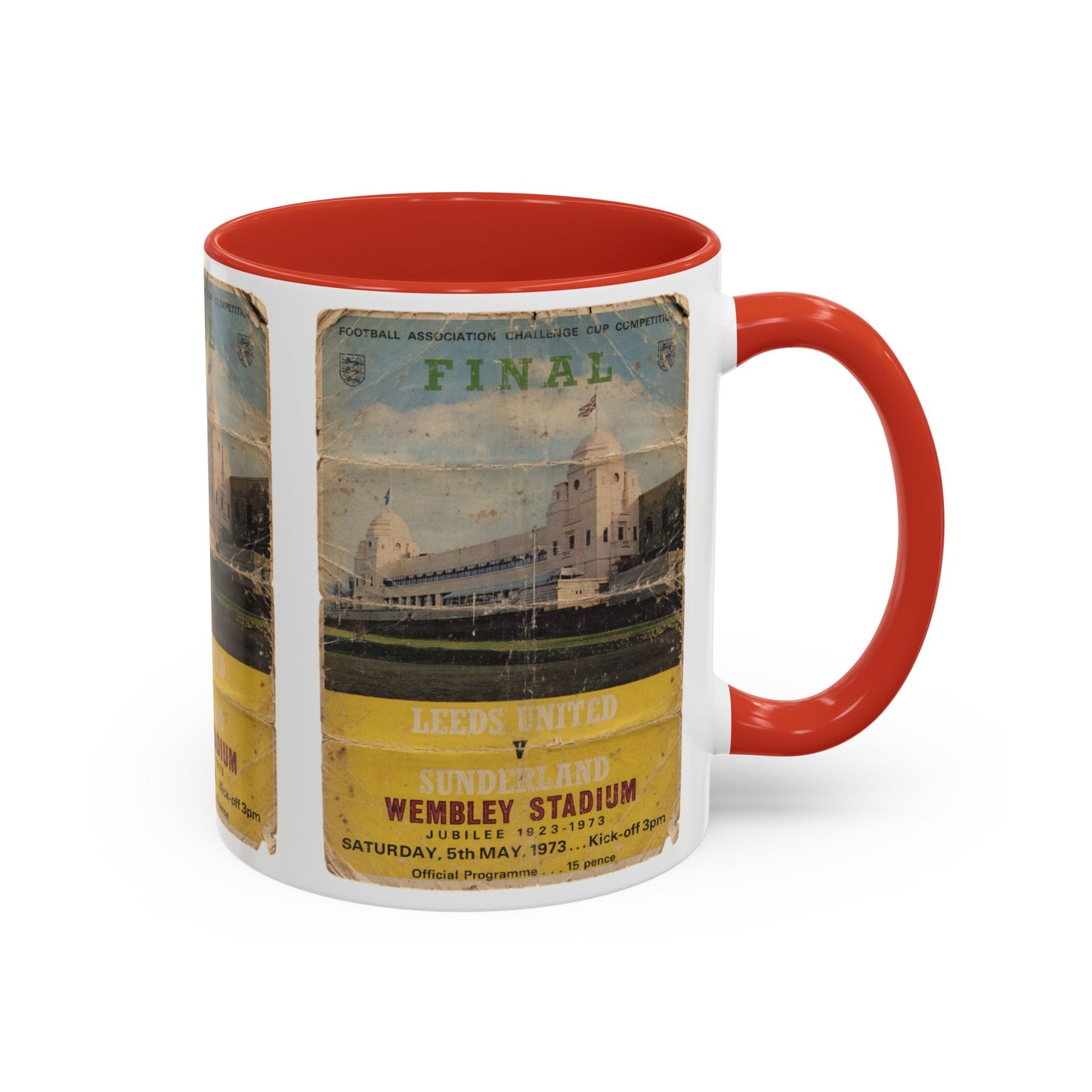 1973 FA Cup Final Programme Poster Sunderland Leeds United Accent Coffee Mug (11, 15oz)