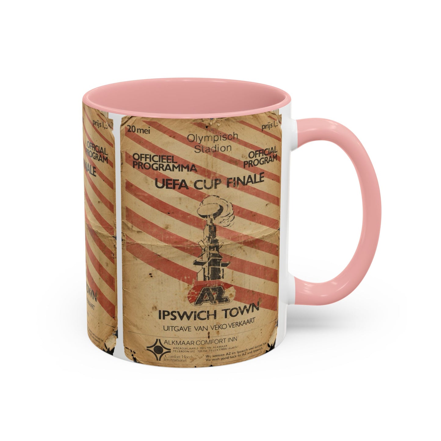 1981 UEFA Cup Final Ipswich Town AZ Alkmaar Programme Poster Accent Coffee Mug (11, 15oz)