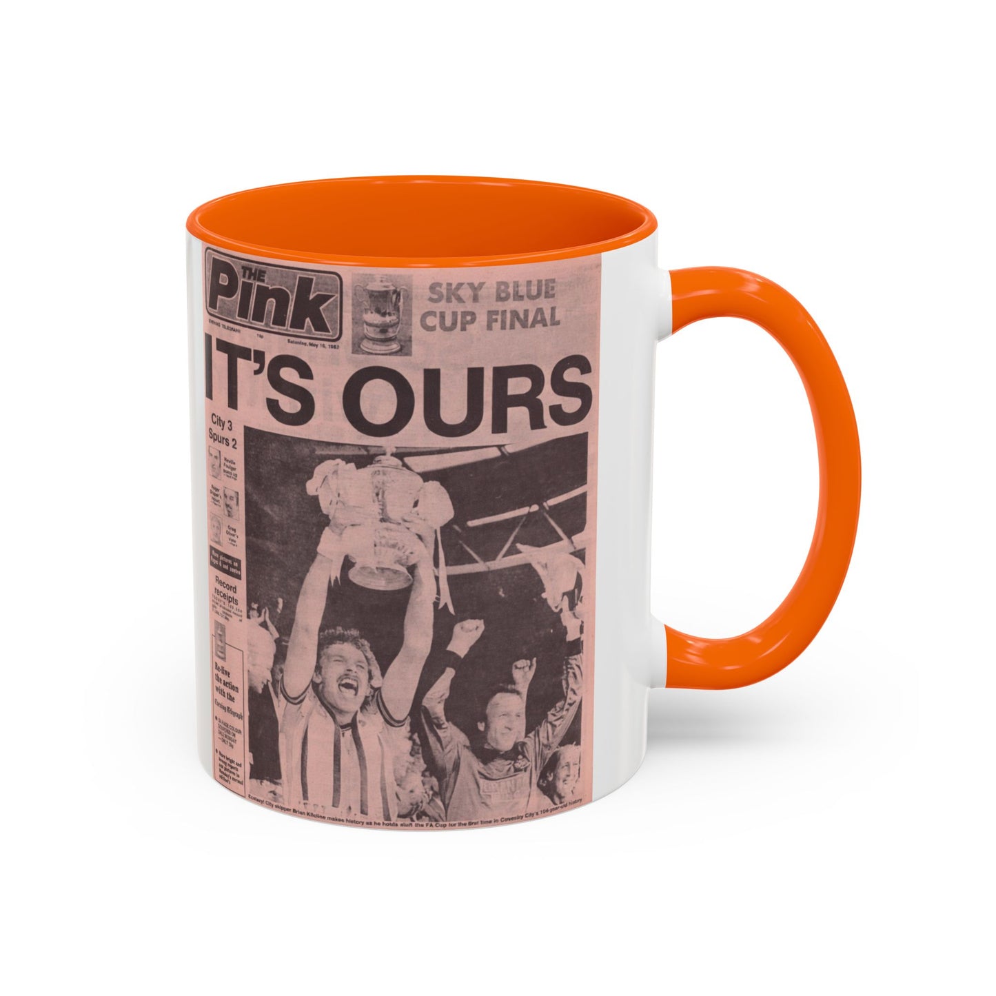 Coventry City Newspaper The Pink FA Cup Final 1987 Accent Coffee Mug (11, 15oz)