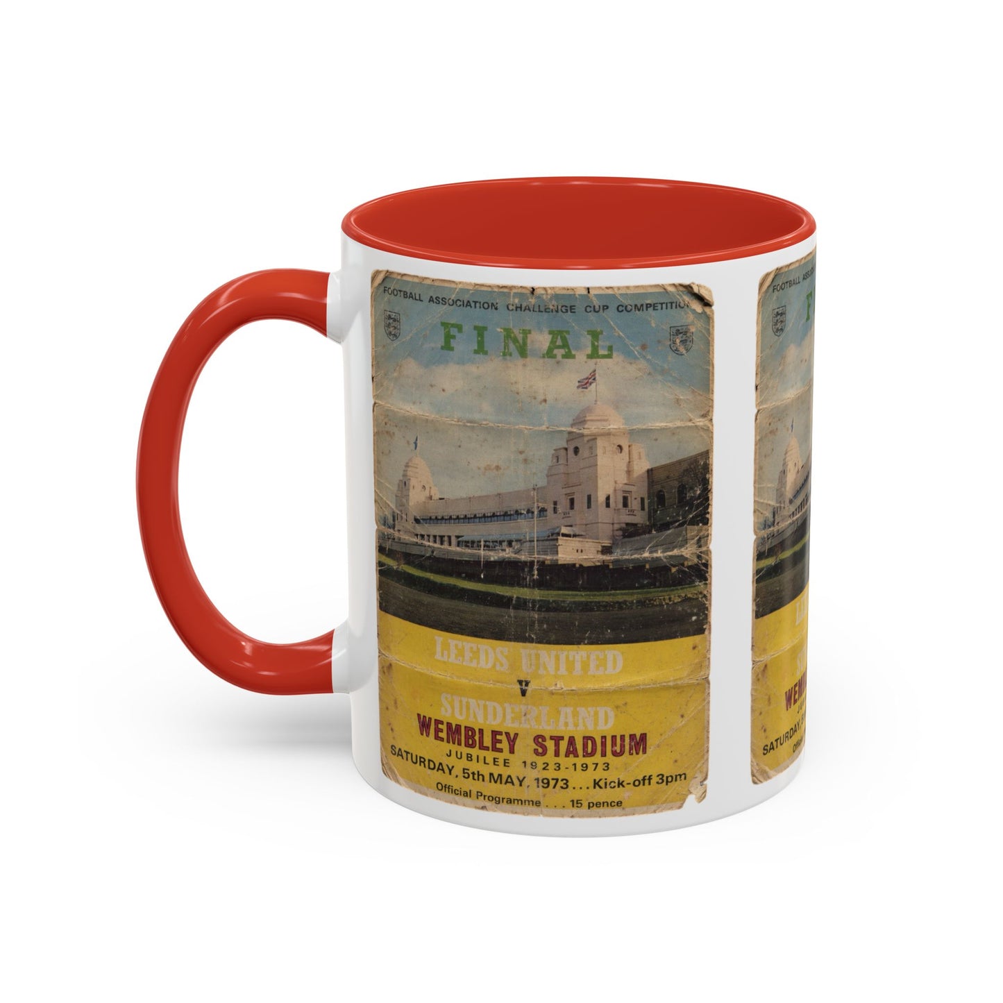 1973 FA Cup Final Programme Poster Sunderland Leeds United Accent Coffee Mug (11, 15oz)