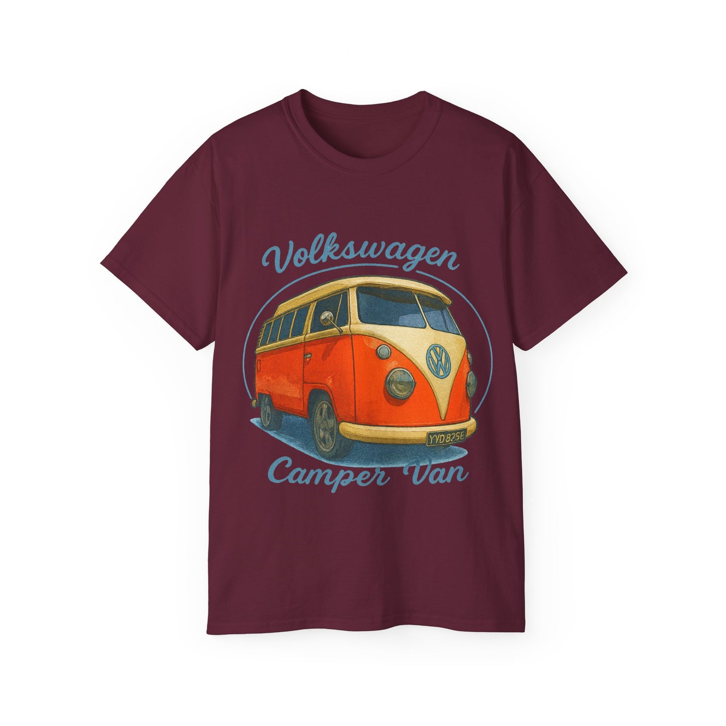 Retro Volkswagen Camper Van 3/4 Orange