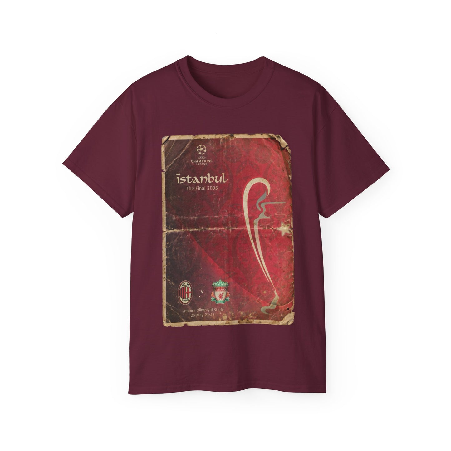 2005 UCL Final Poster Liverpool AC Milan Ultra Cotton Tee