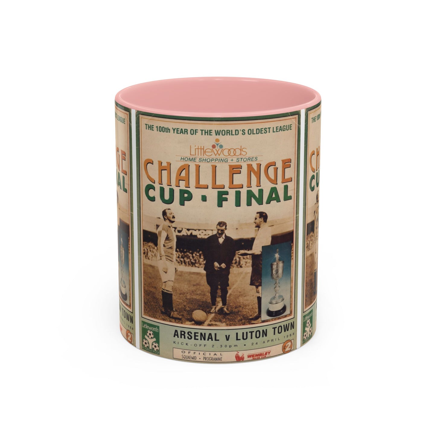 1988 Littlewoods Cup Final Luton Town Arsenal Programme Poster Accent Coffee Mug (11, 15oz)