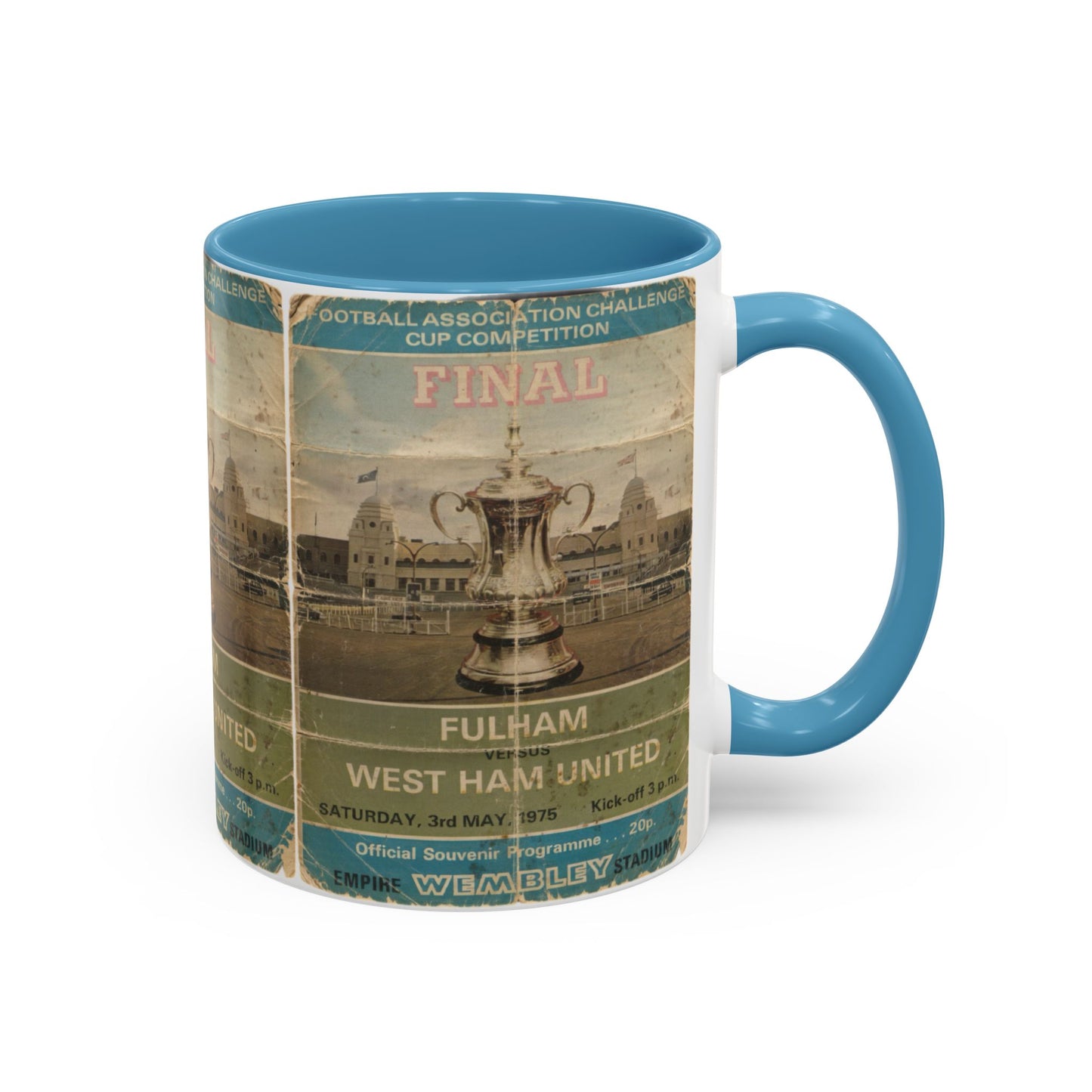1975 FA Cup Final Programme Poster West Ham Fulham Accent Coffee Mug (11, 15oz)