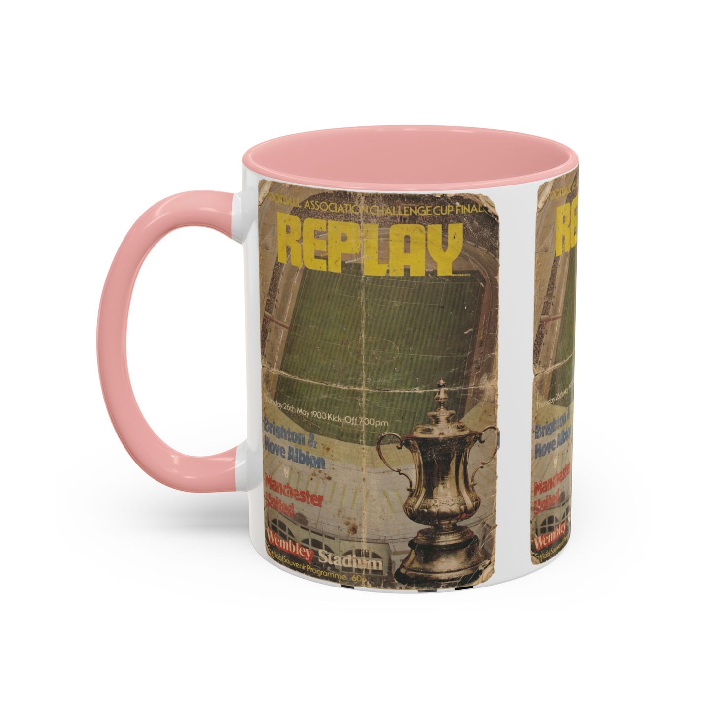 1983 FA Cup Final Replay Manchester United Brighton Programme Poster Accent Coffee Mug (11, 15oz)