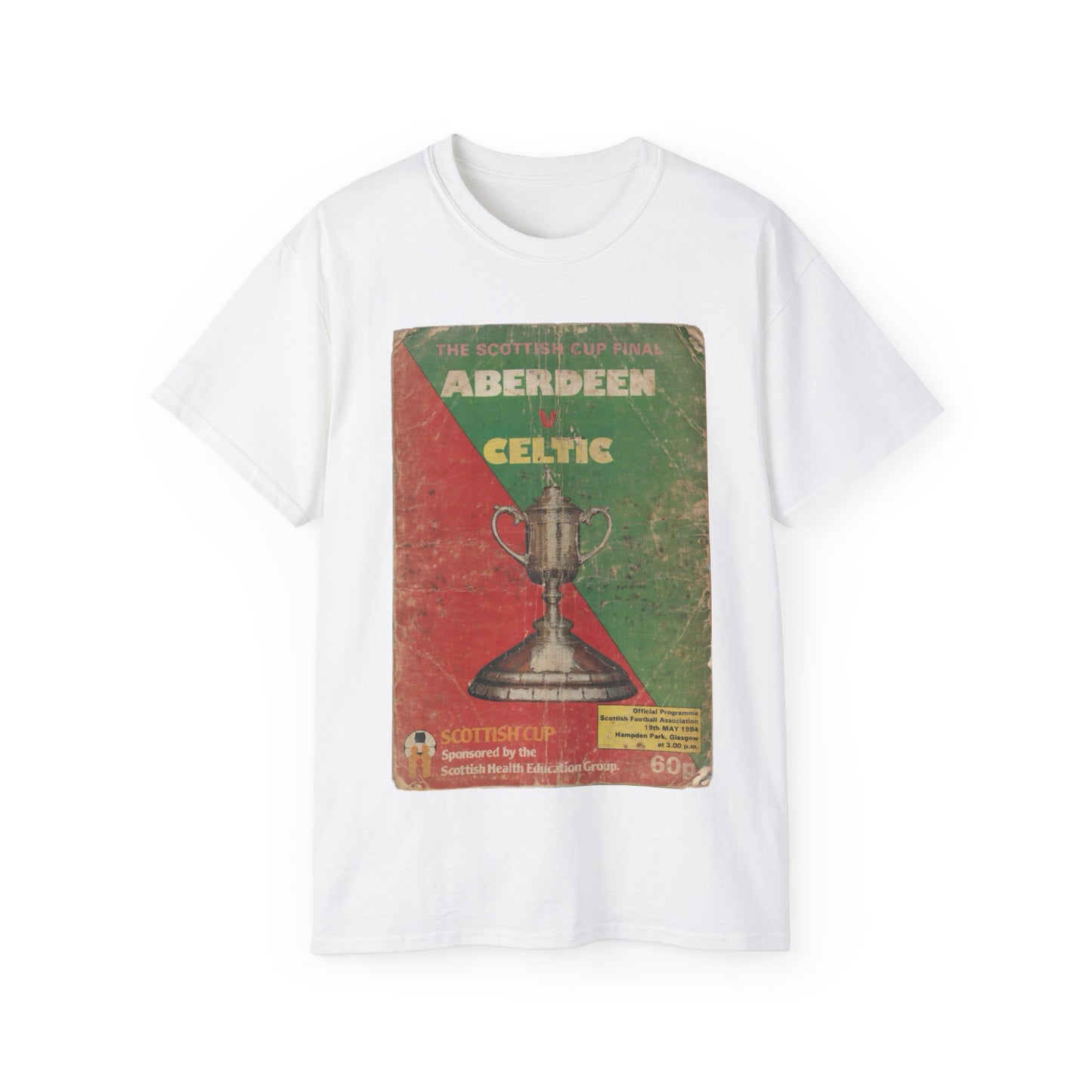 1984 Scottish Cup Final Aberdeen Celtic Programme Poster Unisex Ultra Cotton Tee