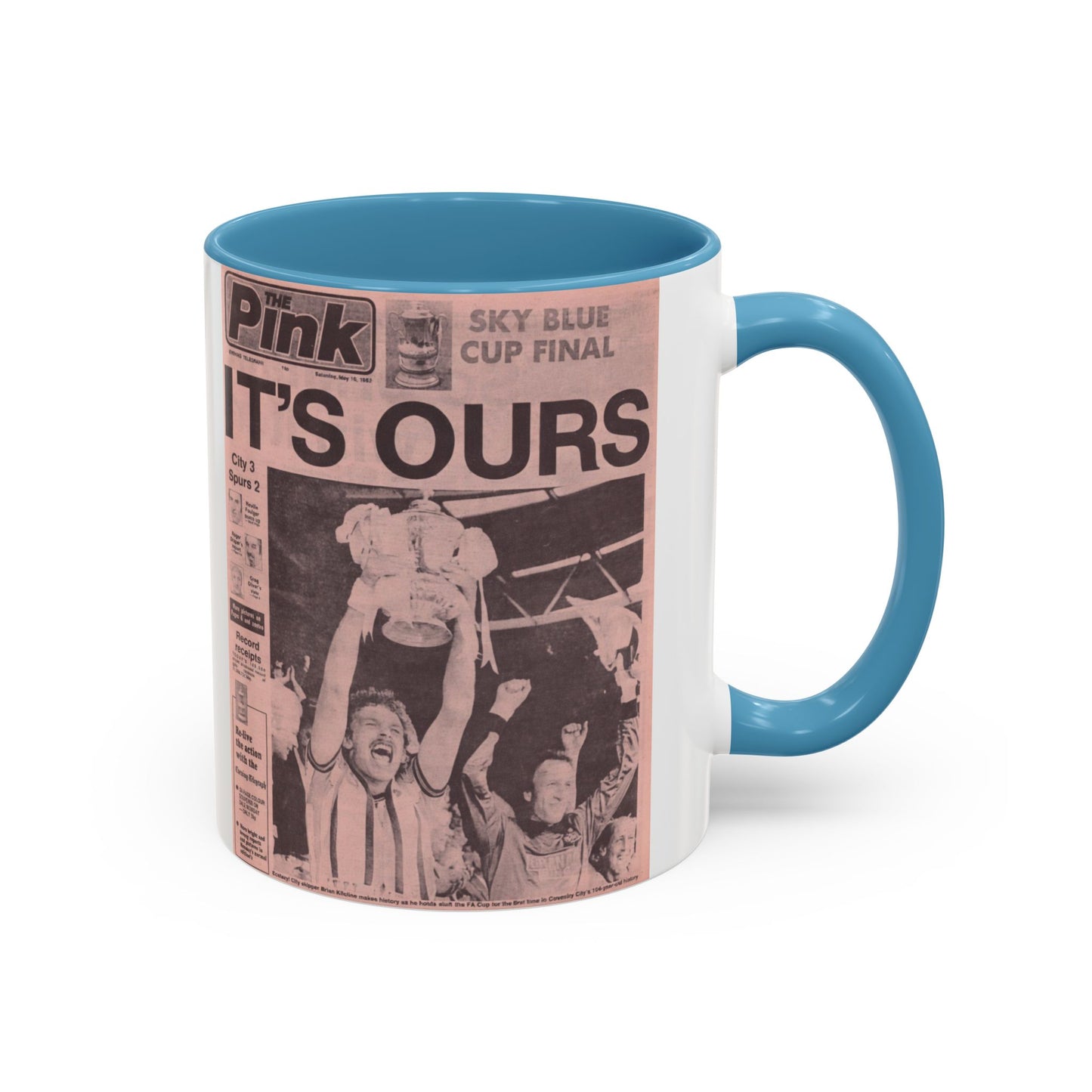 Coventry City Newspaper The Pink FA Cup Final 1987 Accent Coffee Mug (11, 15oz)