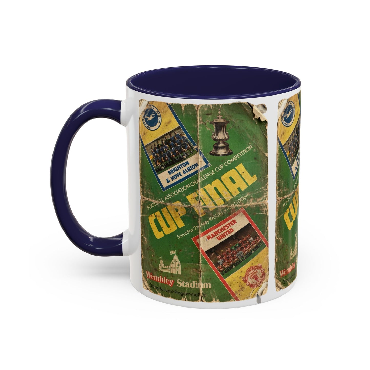 1983 FA Cup Final Manchester United Brighton Programme Poster Accent Coffee Mug (11, 15oz)