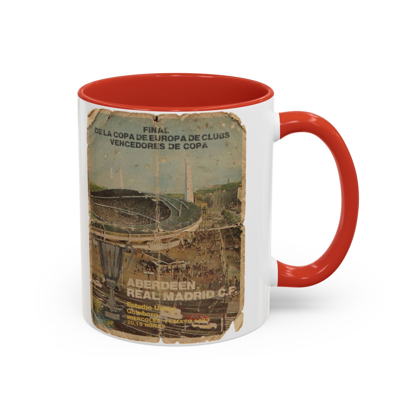 1983 European Cup Winners Cup Final Aberdeen Real Madrid Poster Accent Coffee Mug (11, 15oz)