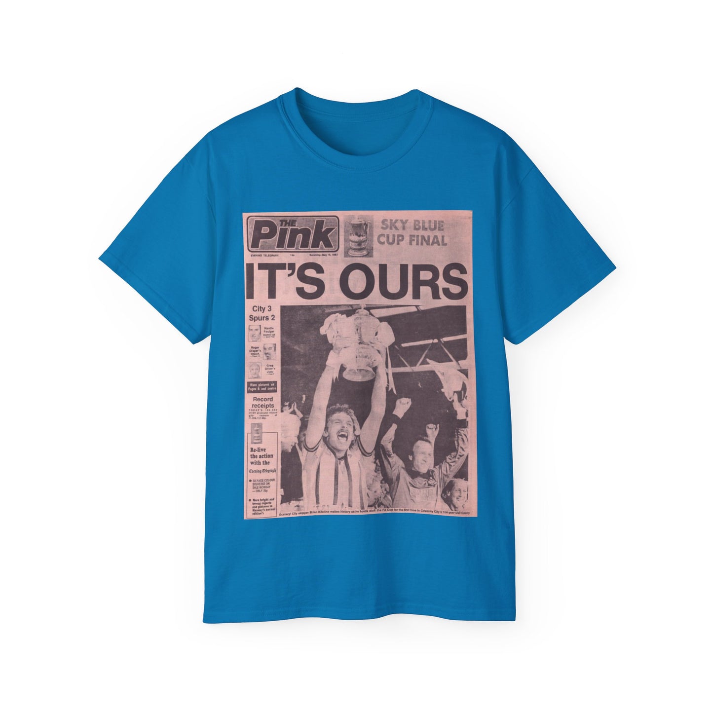 Coventry City Newspaper The Pink FA Cup Final 1987 Unisex Ultra Cotton Tee
