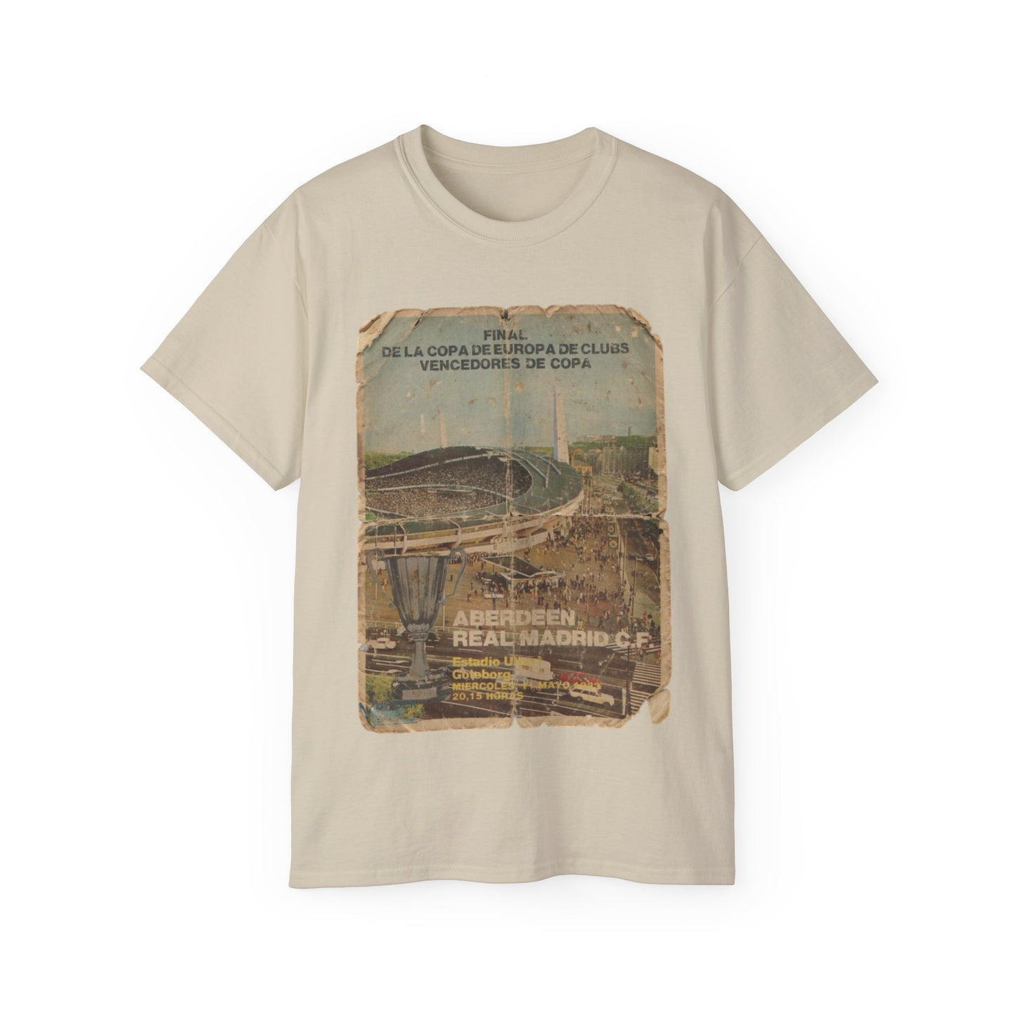 1983 European Cup Winners Cup Final Aberdeen Real Madrid Poster Unisex Ultra Cotton Tee