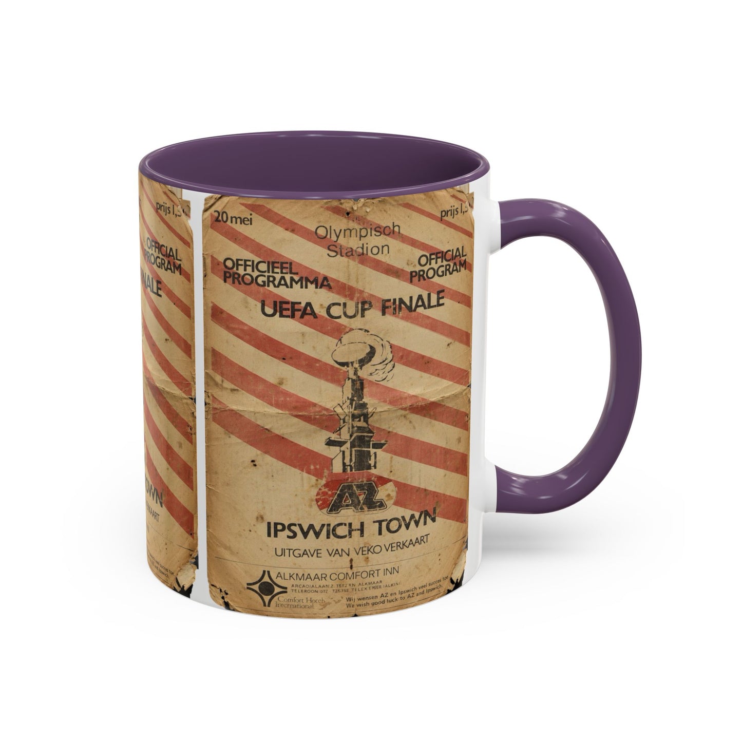 1981 UEFA Cup Final Ipswich Town AZ Alkmaar Programme Poster Accent Coffee Mug (11, 15oz)