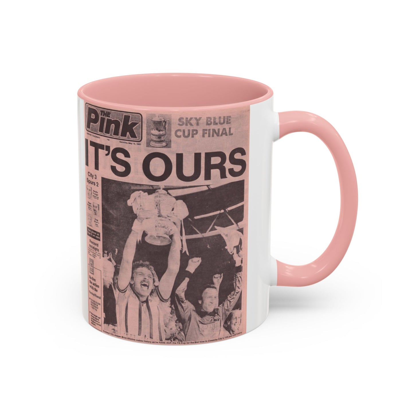 Coventry City Newspaper The Pink FA Cup Final 1987 Accent Coffee Mug (11, 15oz)