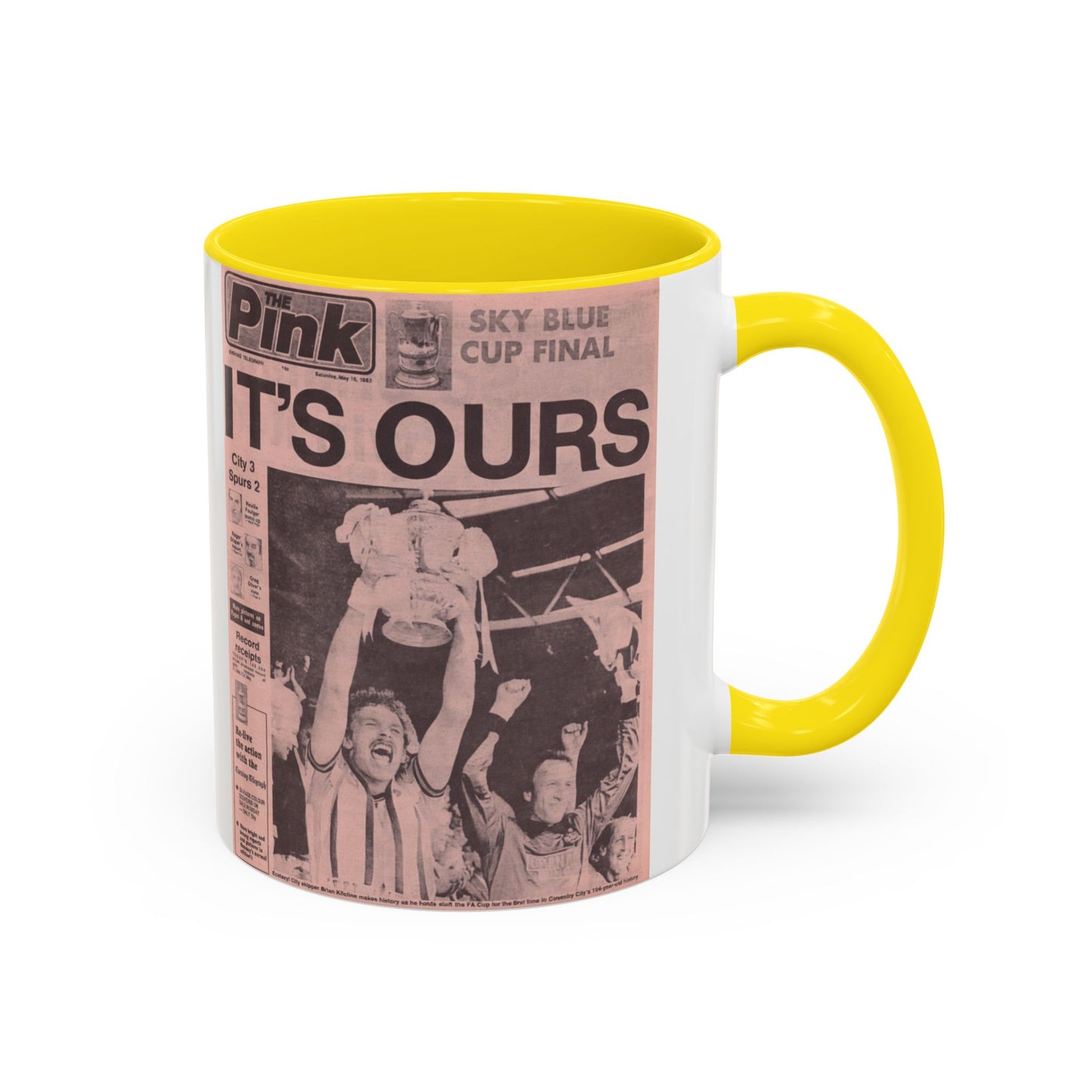Coventry City Newspaper The Pink FA Cup Final 1987 Accent Coffee Mug (11, 15oz)