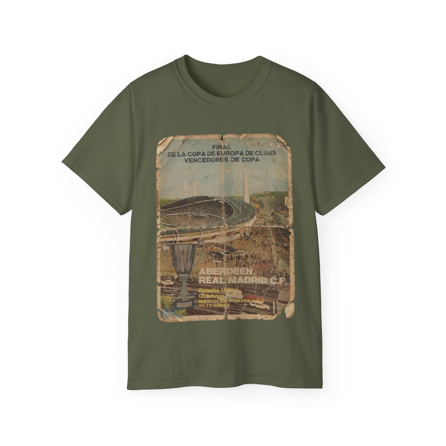 1983 European Cup Winners Cup Final Aberdeen Real Madrid Poster Unisex Ultra Cotton Tee