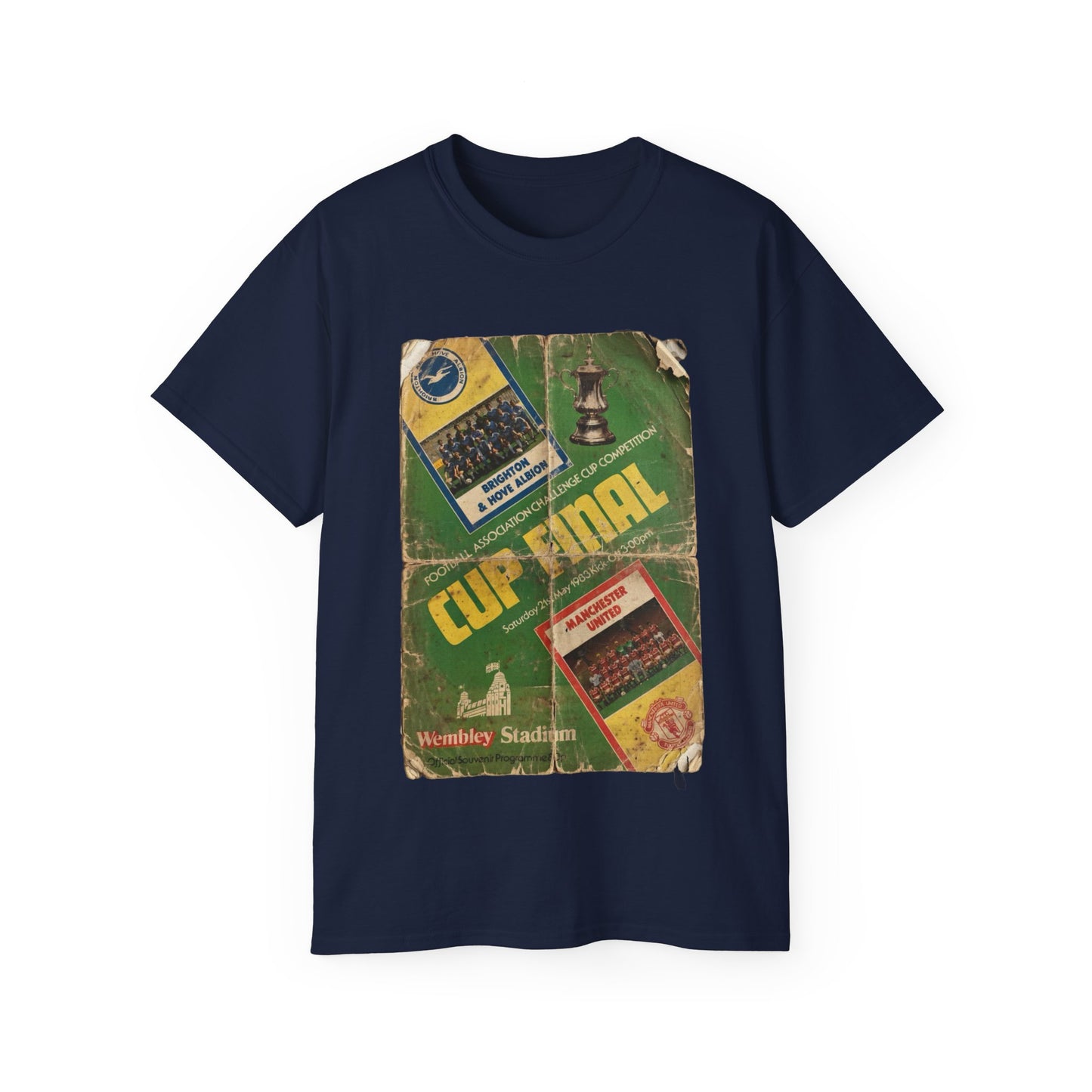 1983 FA Cup Final Manchester United Brighton Programme Poster Unisex Ultra Cotton Tee