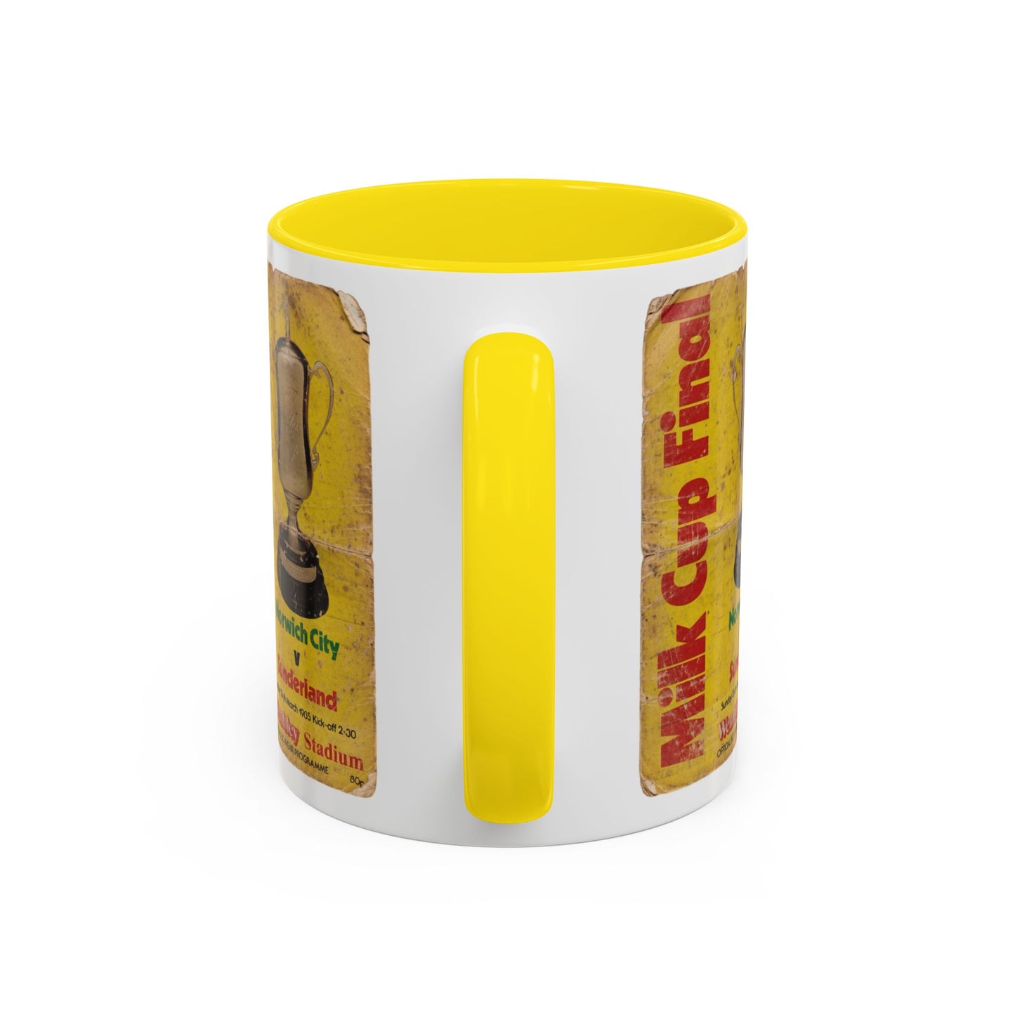 1985 Milk Cup Final Norwich City Sunderland Programme Poster Accent Coffee Mug (11, 15oz)
