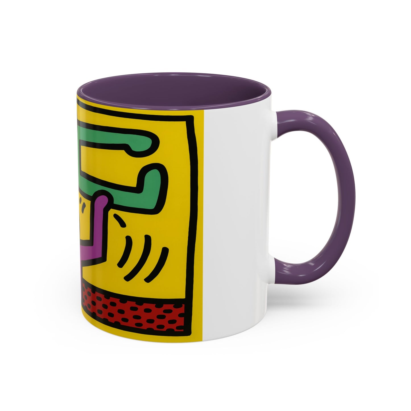 Keith Haring Pop Shop Green and Purple Mug