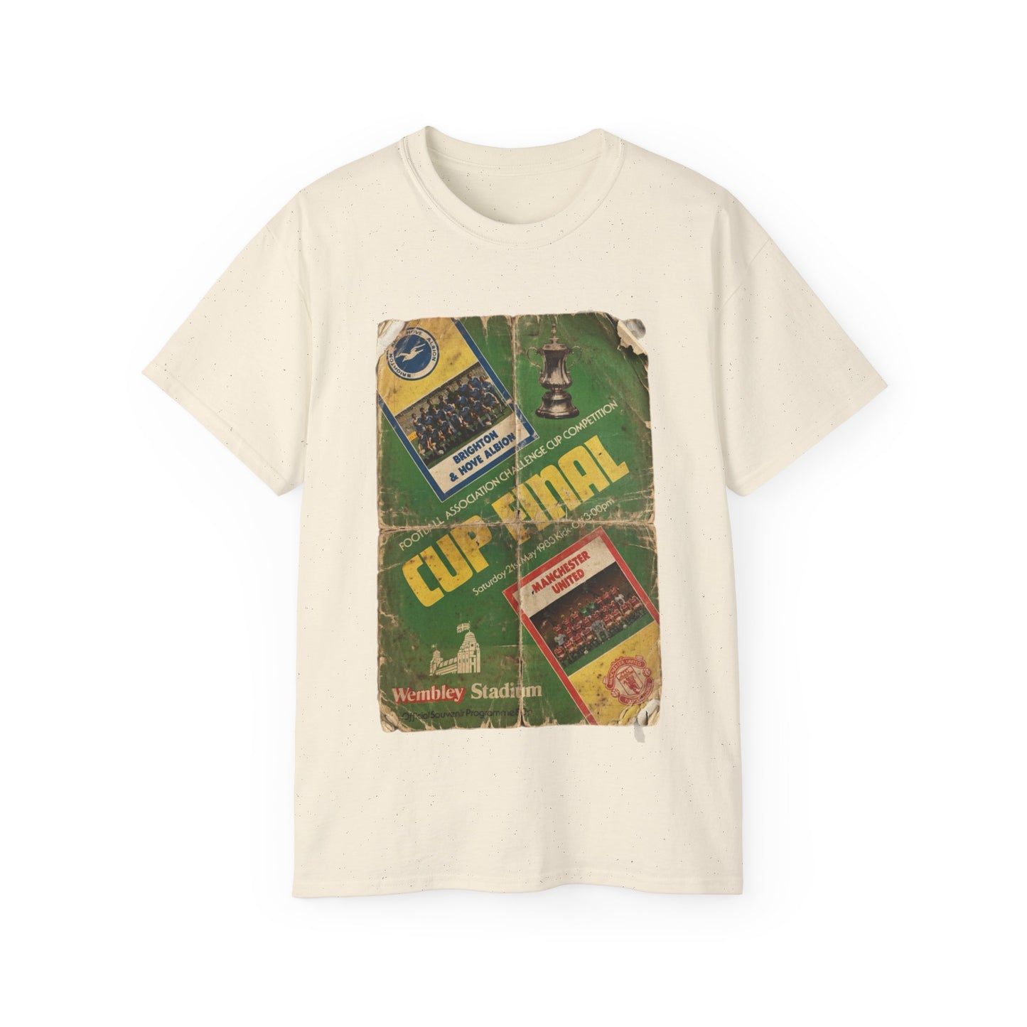 1983 FA Cup Final Manchester United Brighton Programme Poster Unisex Ultra Cotton Tee