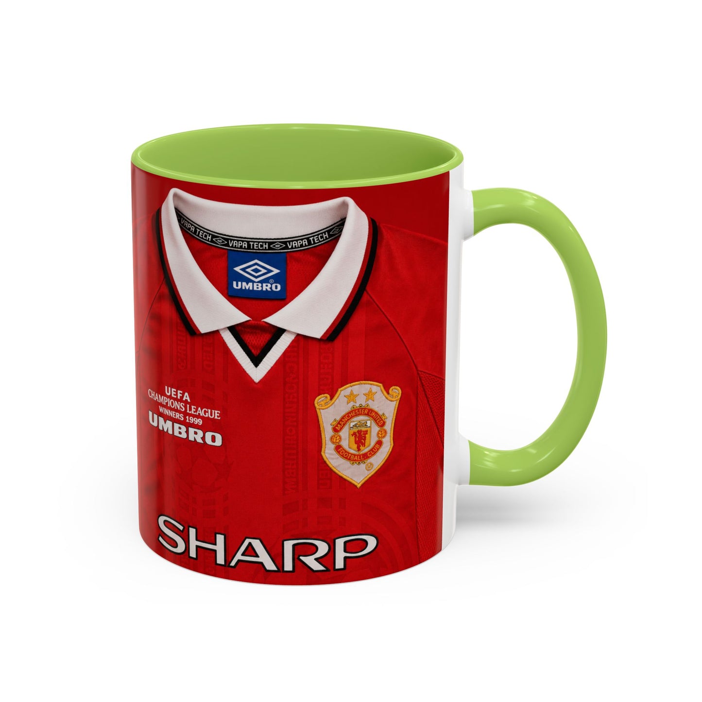 Manchester United European Shirt 1997-2000 Accent Coffee Mug (11, 15oz)