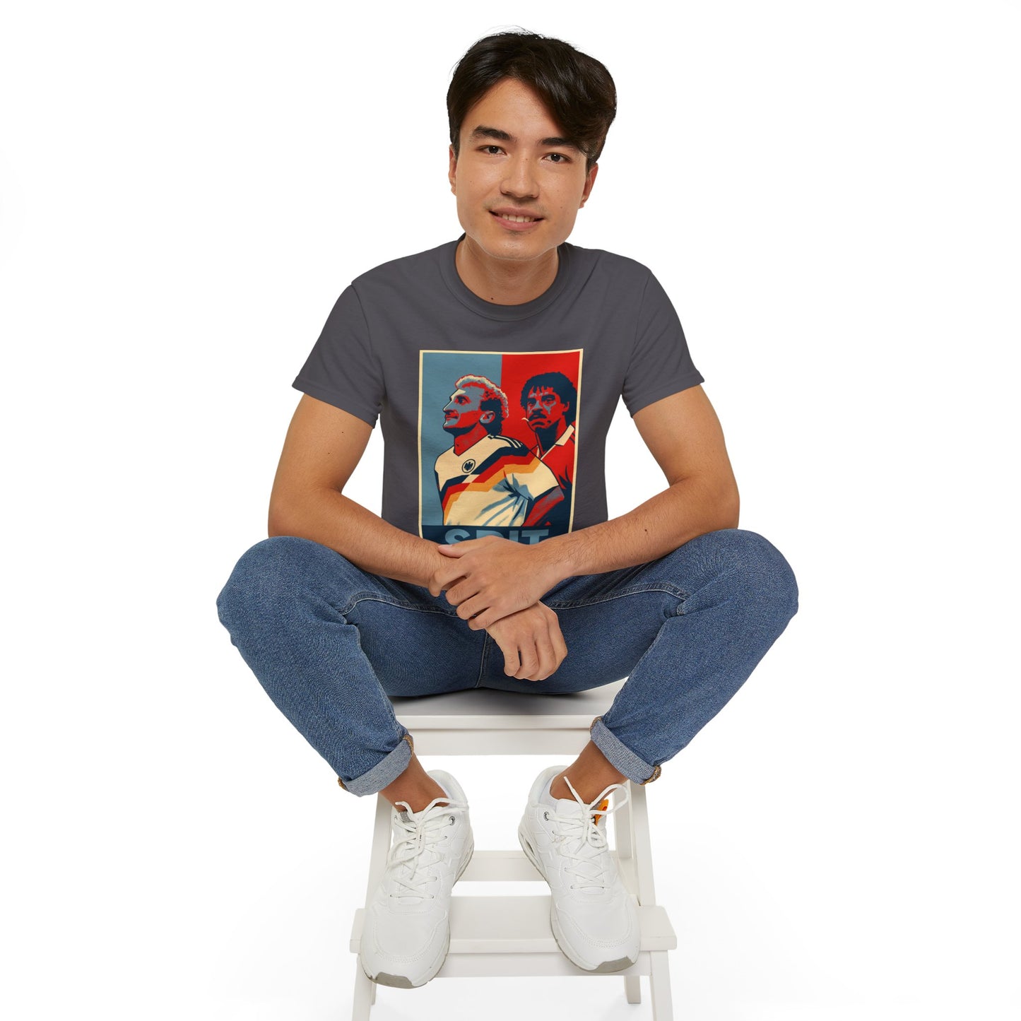 Rudy Voller and Frank Rijkaard Italia 90 Hope Poster T-shirt - Spit