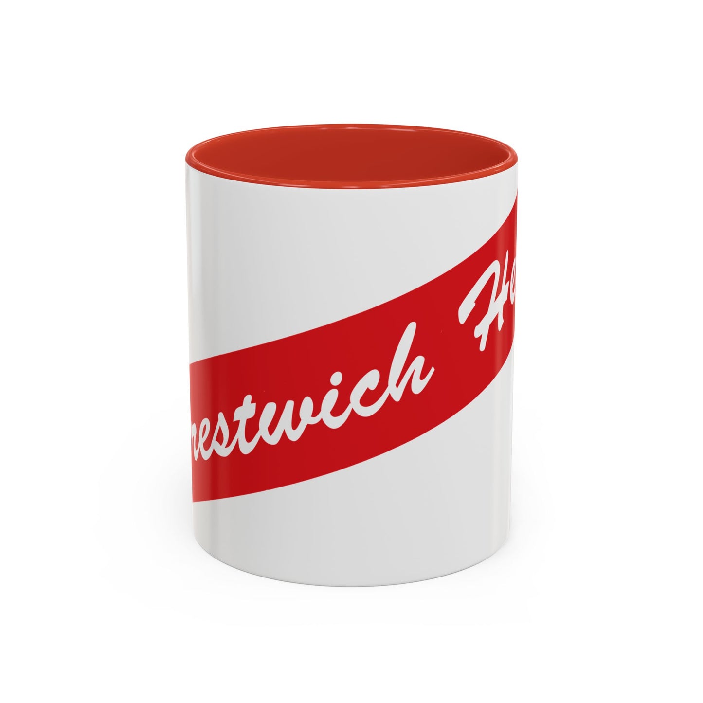 Prestwich Heys Red Stripe Accent Coffee Mug (11, 15oz)