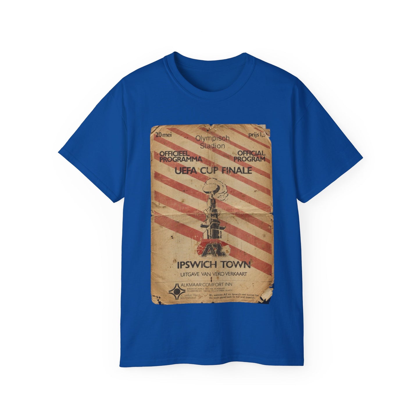 1981 UEFA Cup Final Ipswich Town AZ Alkmaar Programme Poster Unisex Ultra Cotton Tee