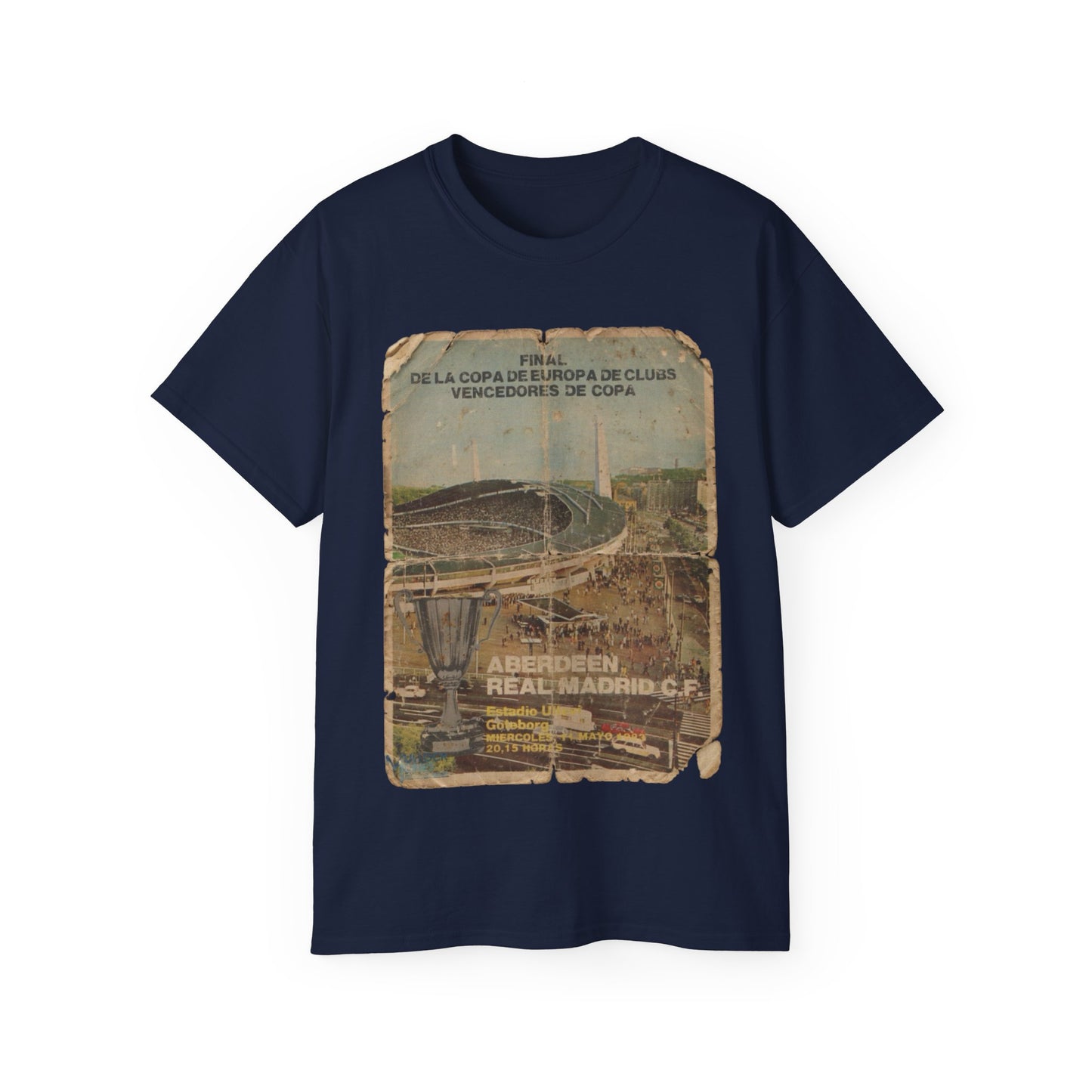 1983 European Cup Winners Cup Final Aberdeen Real Madrid Poster Unisex Ultra Cotton Tee