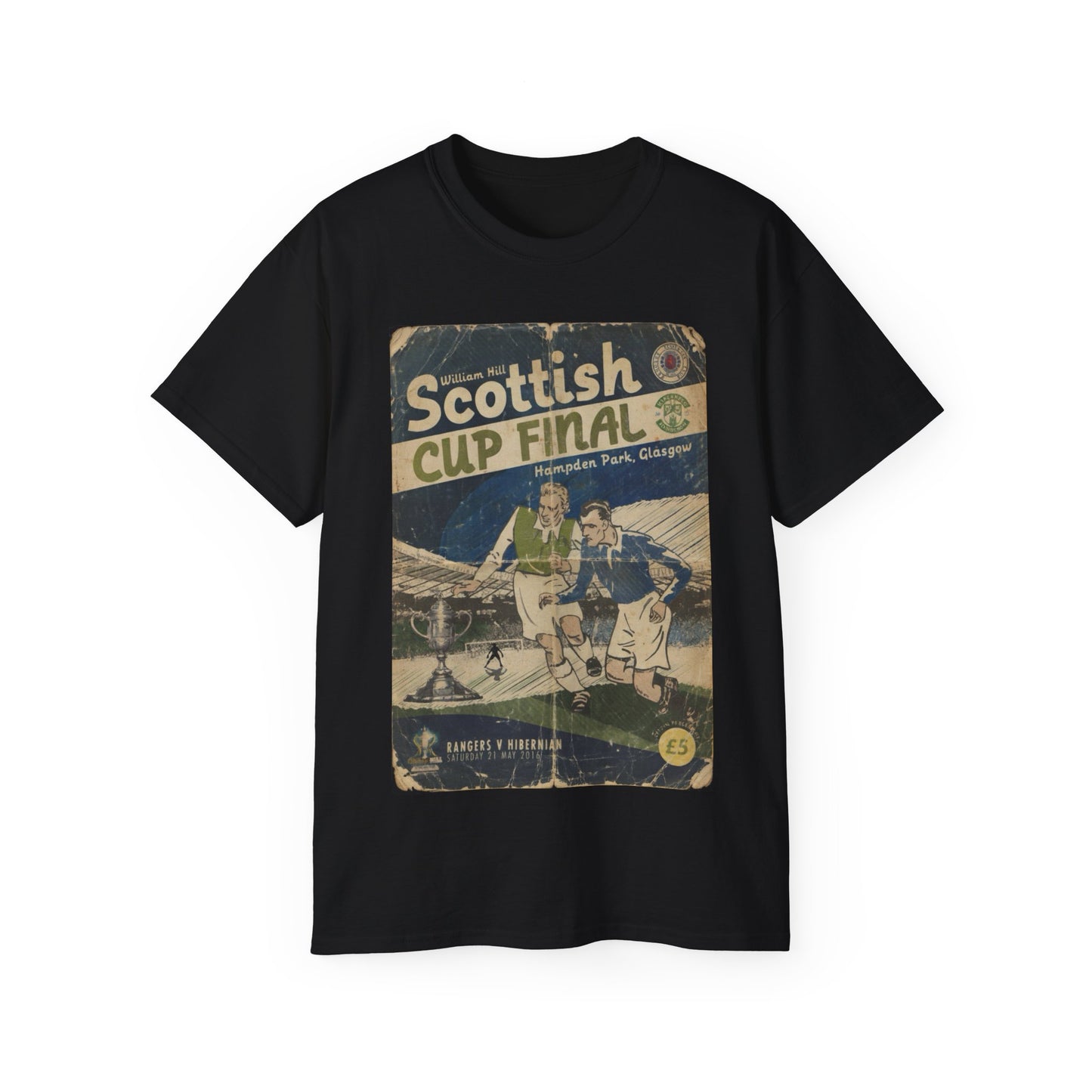 2016 Scottish Challenge Cup Final Hibernian Rangers Programme Poster Unisex Ultra Cotton Tee