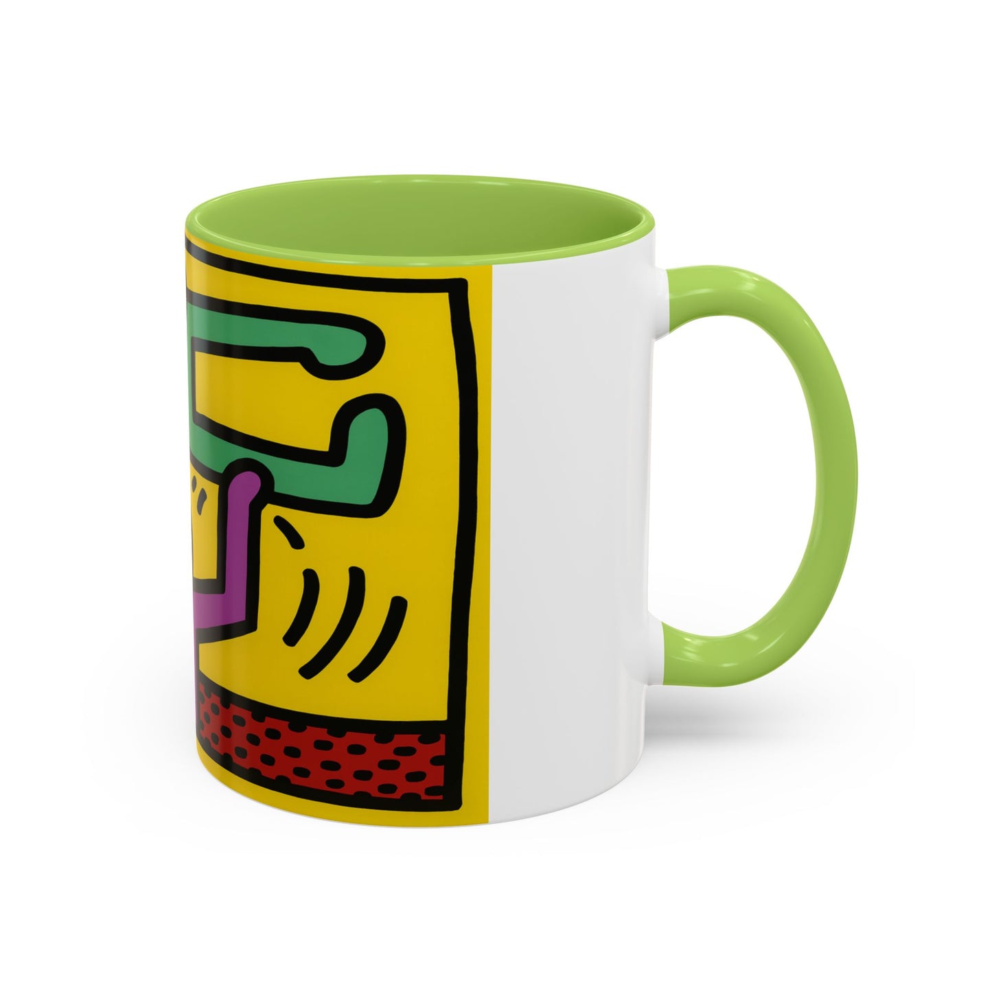 Keith Haring Pop Shop Green and Purple Mug