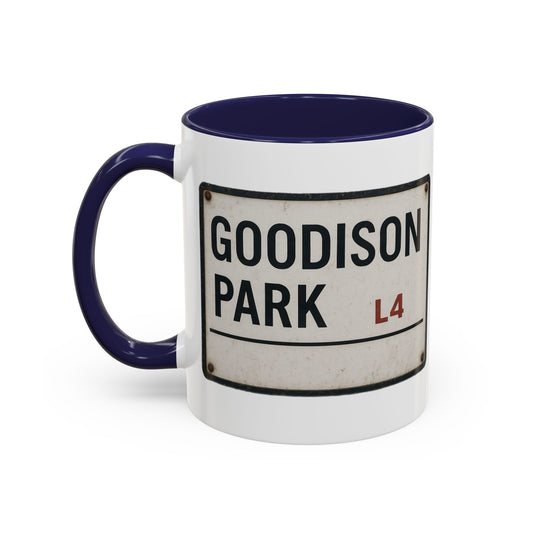 Goodison Park Everton Road Sign Mug