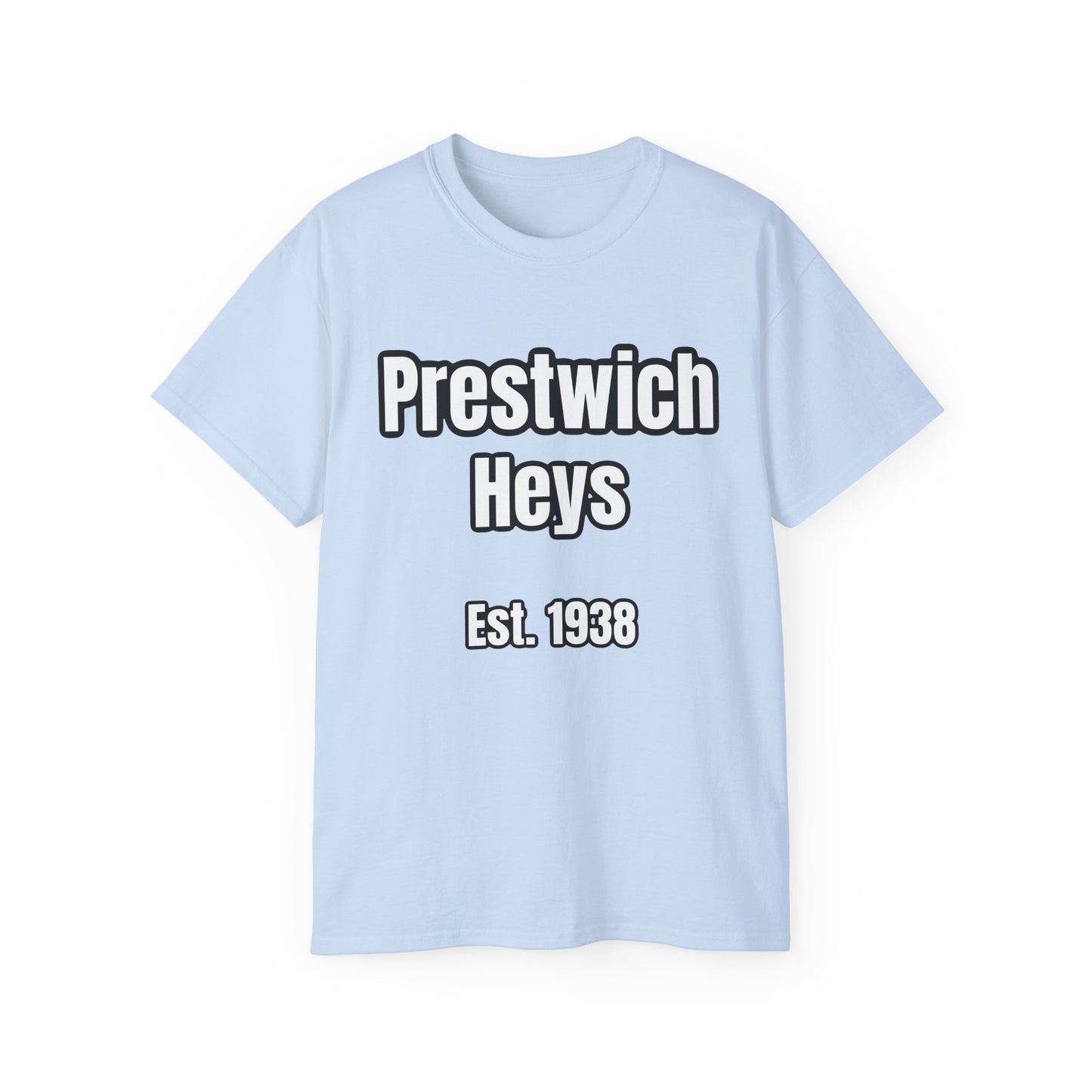 Prestwich Heys Est. 1938 Black on Red