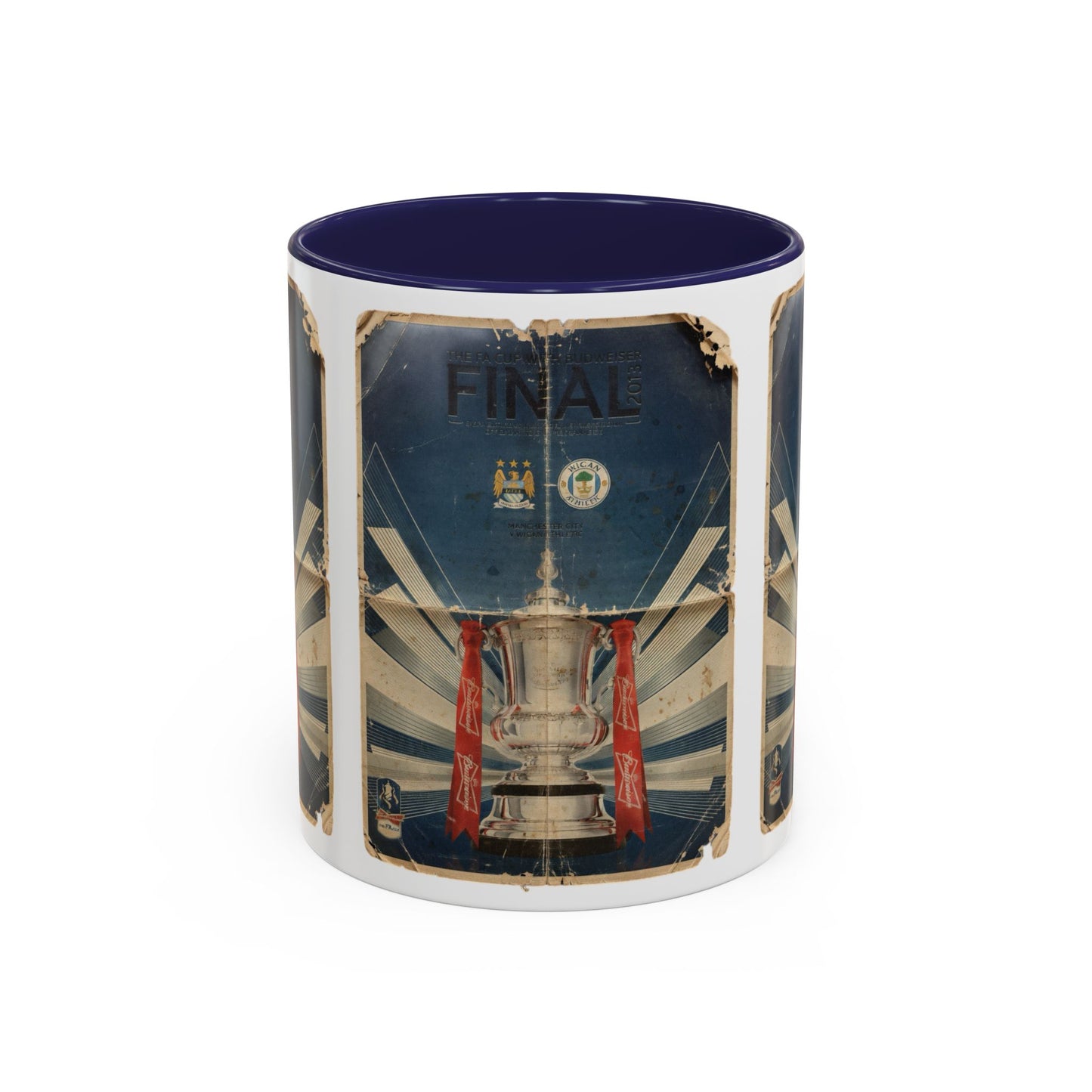 2013 FA Cup Final Manchester City Wigan Athletic Programme Poster Accent Coffee Mug (11, 15oz)