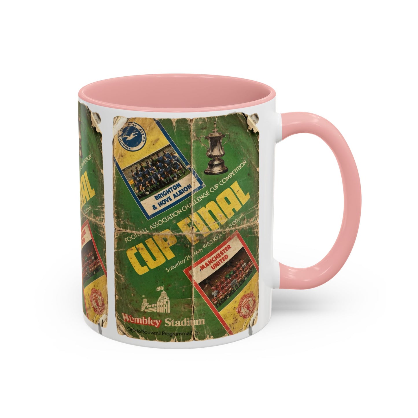 1983 FA Cup Final Manchester United Brighton Programme Poster Accent Coffee Mug (11, 15oz)