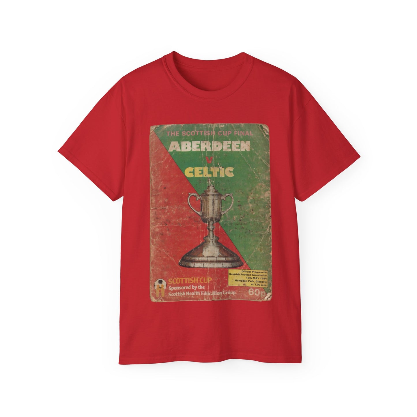1984 Scottish Cup Final Aberdeen Celtic Programme Poster Unisex Ultra Cotton Tee