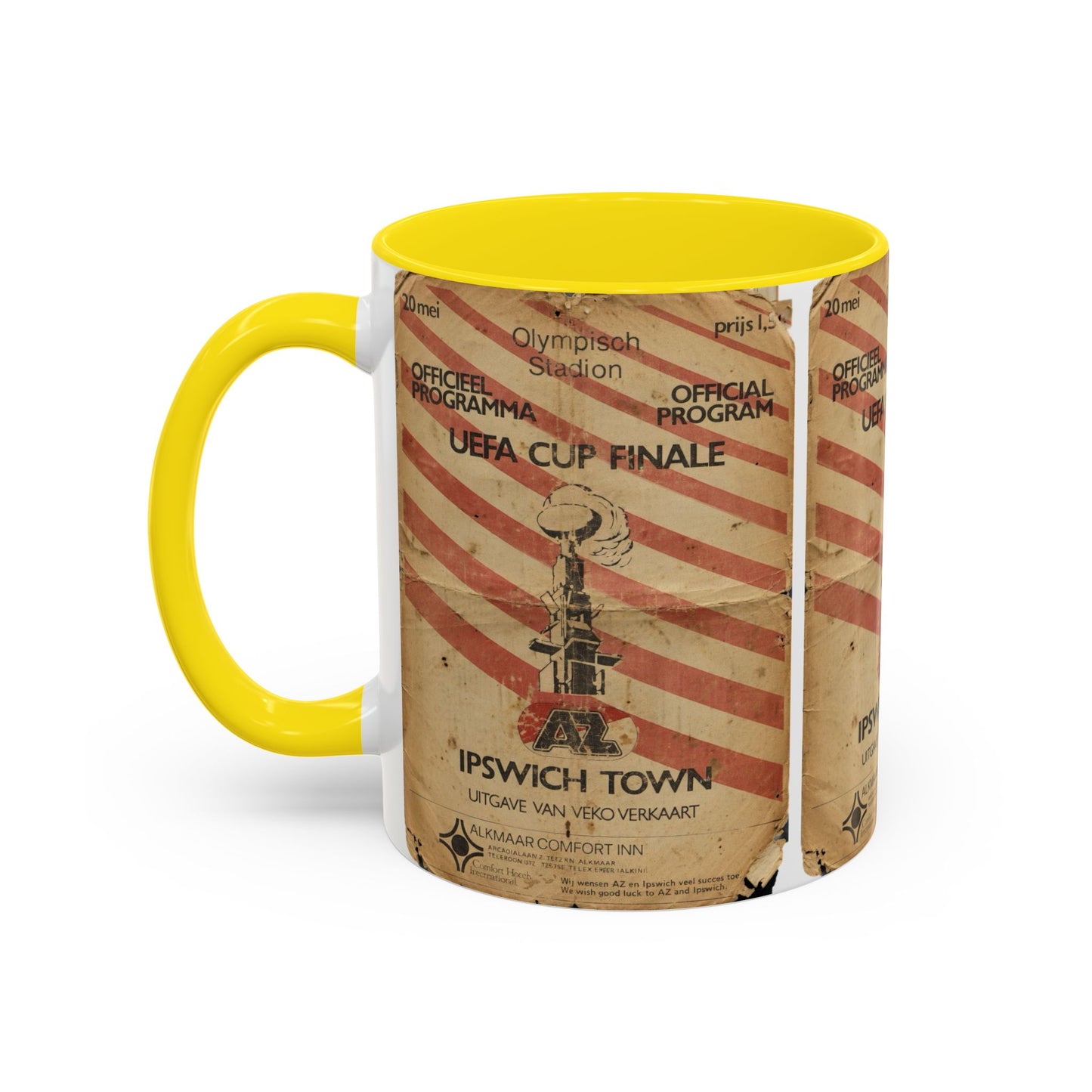 1981 UEFA Cup Final Ipswich Town AZ Alkmaar Programme Poster Accent Coffee Mug (11, 15oz)