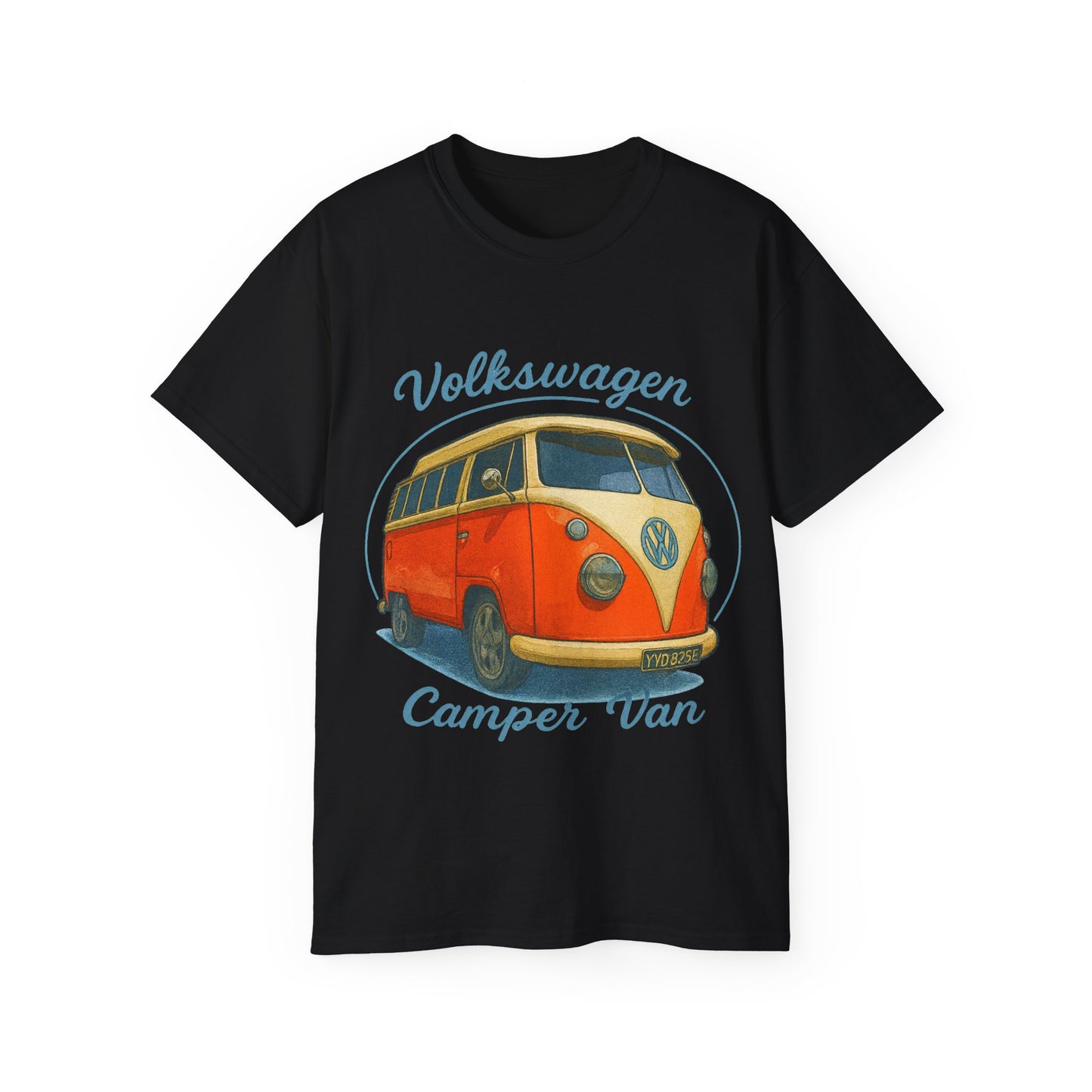 Retro Volkswagen Camper Van 3/4 Orange