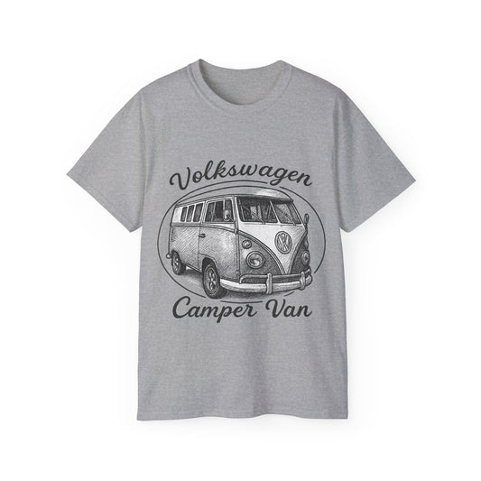 Volkswagen Camper Van 3/4 Black and White Drawing T-Shirt
