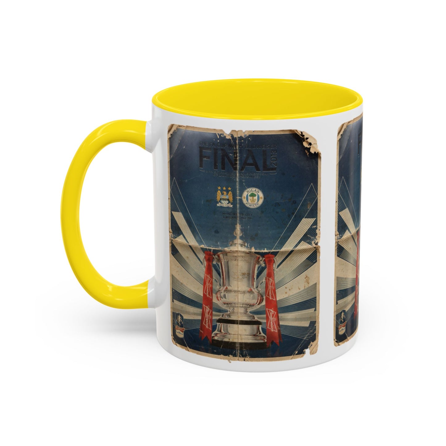 2013 FA Cup Final Manchester City Wigan Athletic Programme Poster Accent Coffee Mug (11, 15oz)