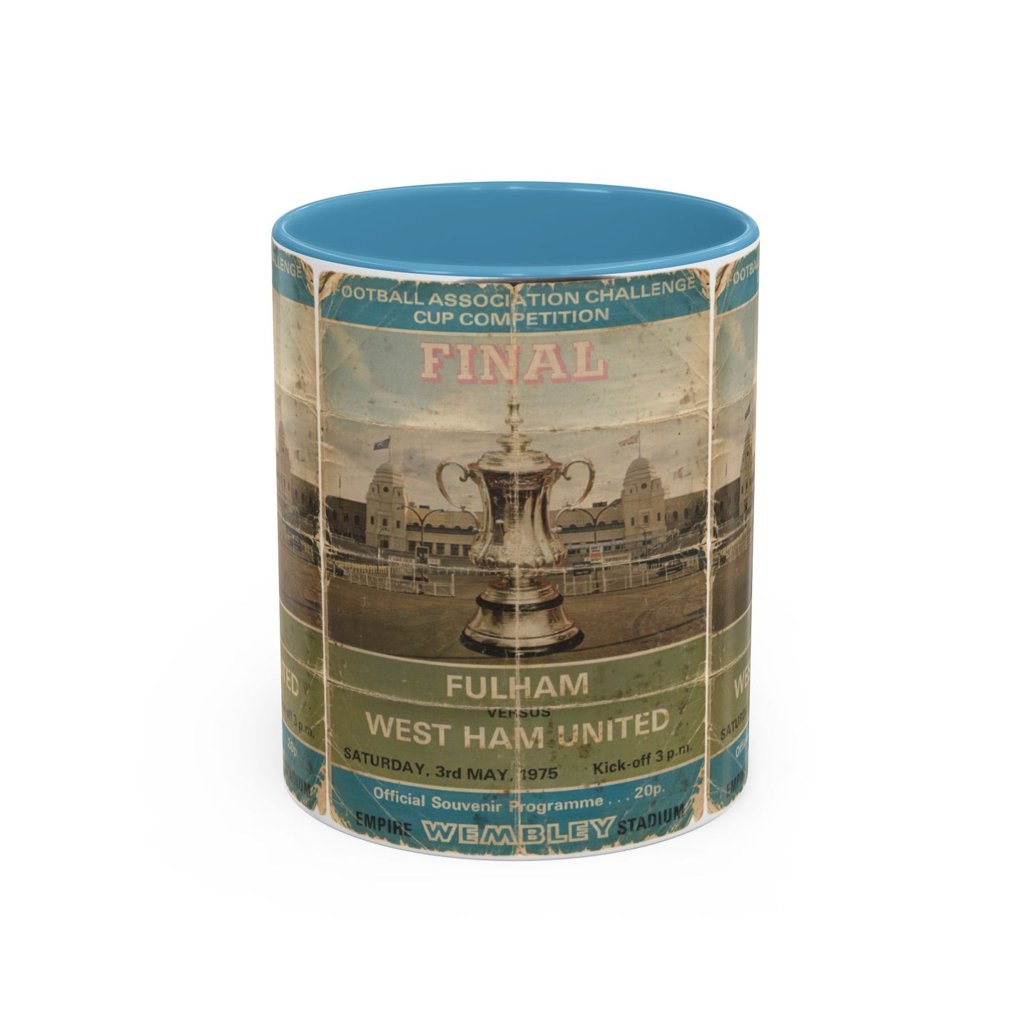 1975 FA Cup Final Programme Poster West Ham Fulham Accent Coffee Mug (11, 15oz)