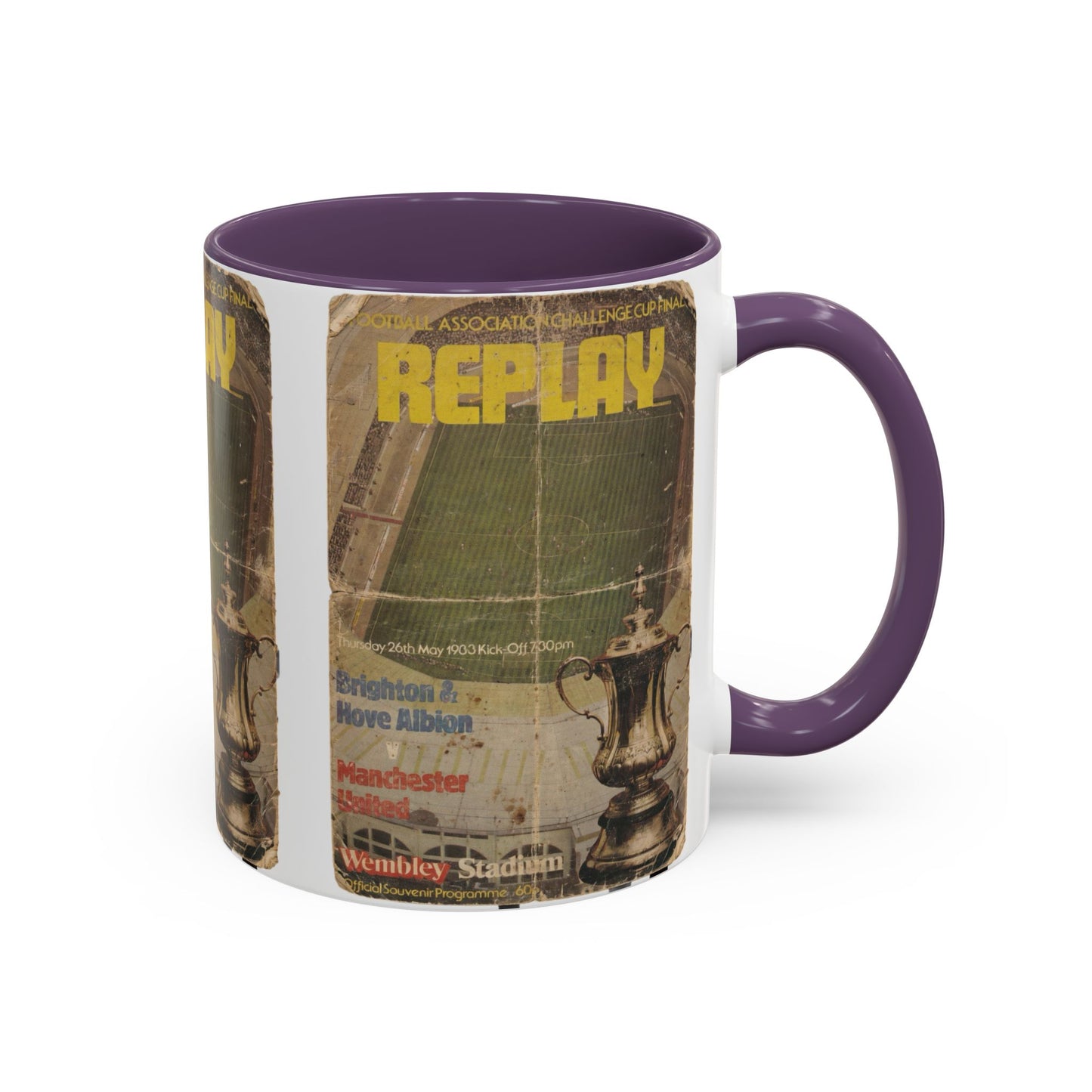 1983 FA Cup Final Replay Manchester United Brighton Programme Poster Accent Coffee Mug (11, 15oz)