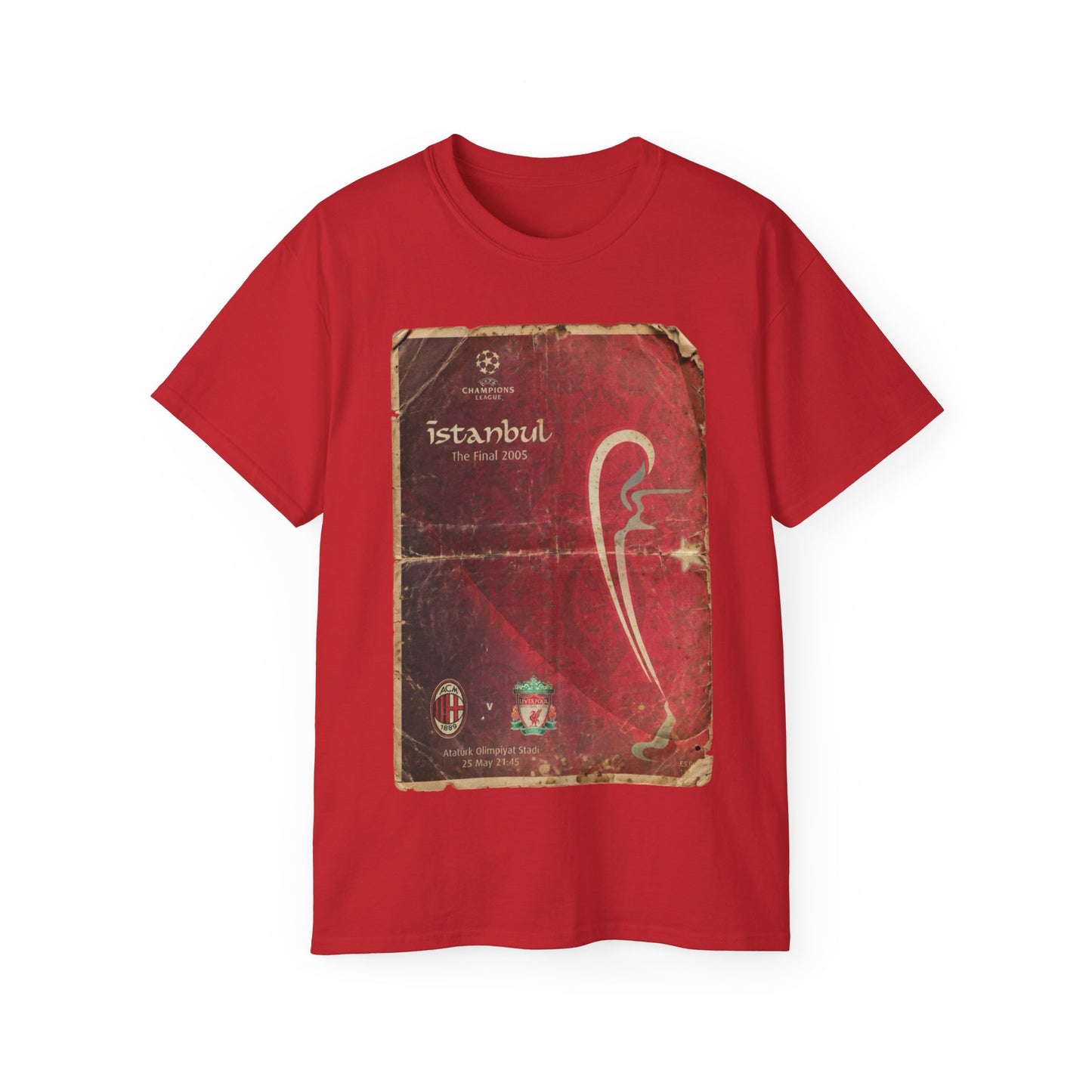2005 UCL Final Poster Liverpool AC Milan Ultra Cotton Tee