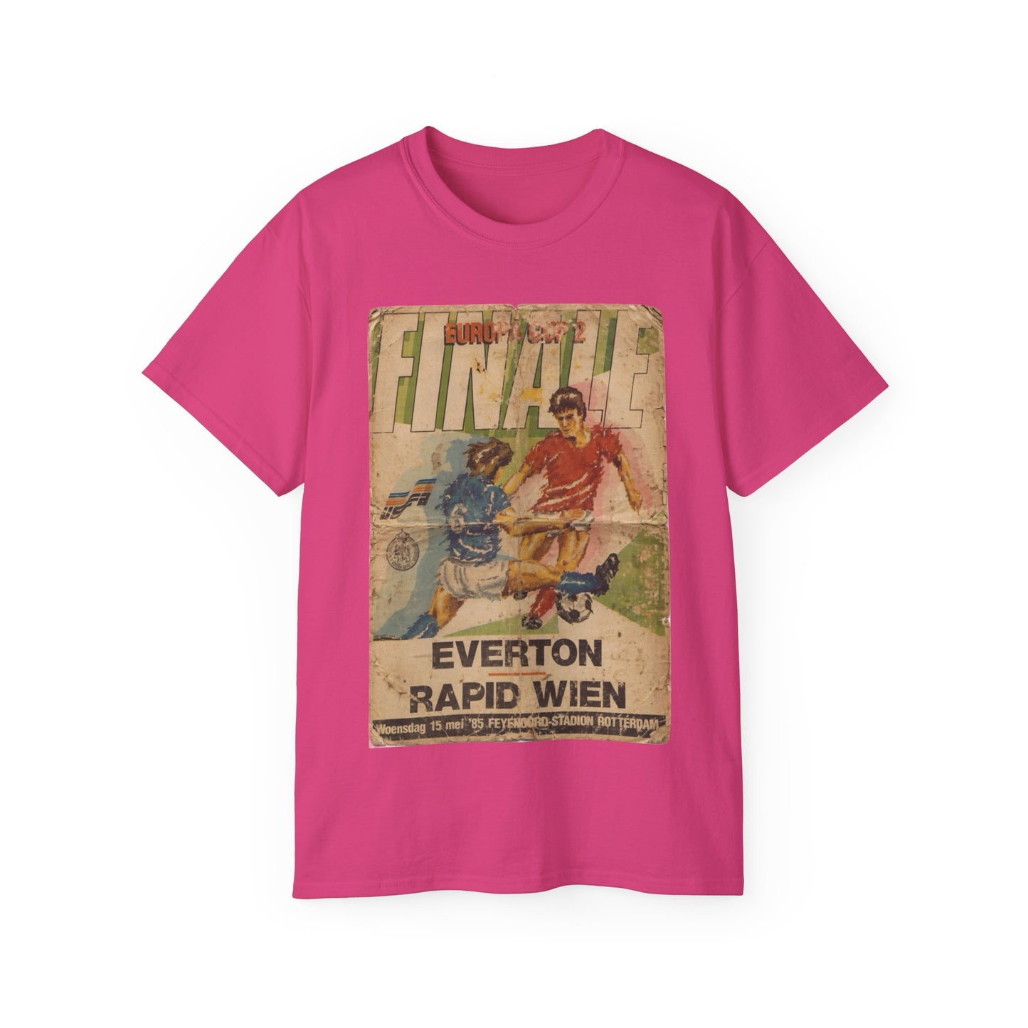 1985 European Cup Winners Cup Final Everton Rapid Vienna Poster Unisex Ultra Cotton Tee