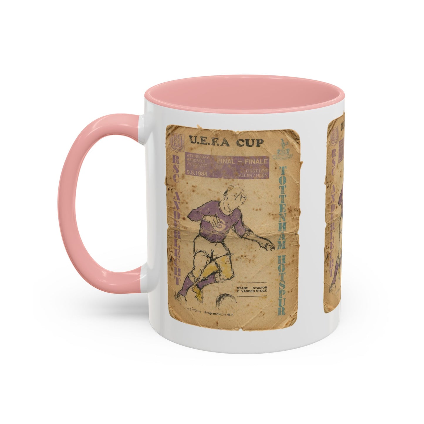 1984 UEFA Cup Final Tottenham Hotspur Anderlecht Programme Poster Accent Coffee Mug (11, 15oz)
