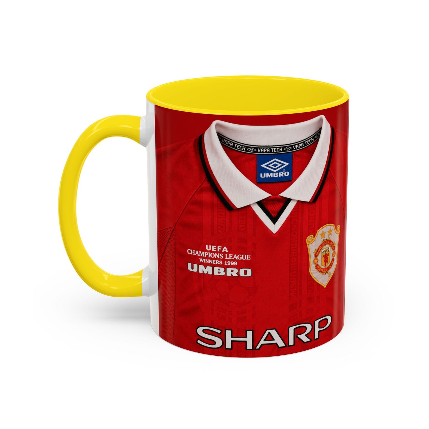Manchester United European Shirt 1997-2000 Accent Coffee Mug (11, 15oz)