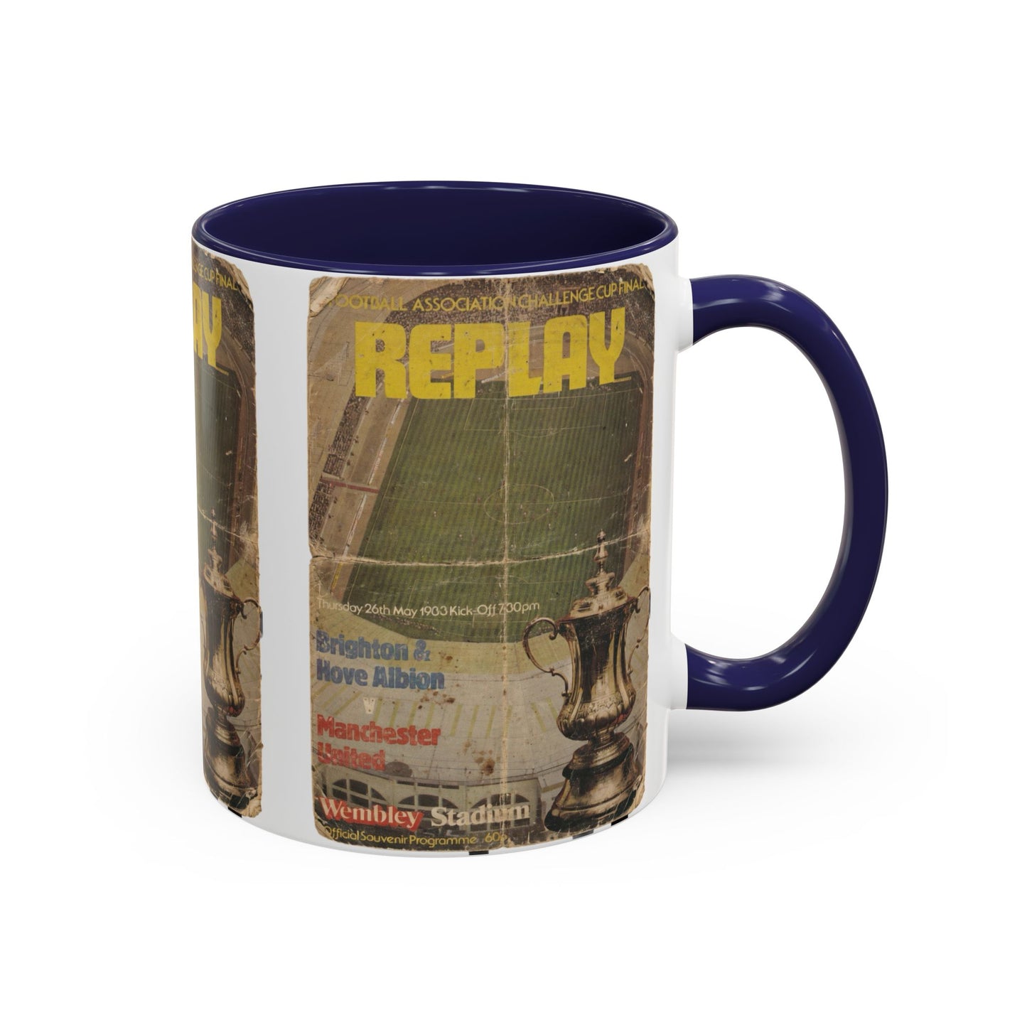 1983 FA Cup Final Replay Manchester United Brighton Programme Poster Accent Coffee Mug (11, 15oz)